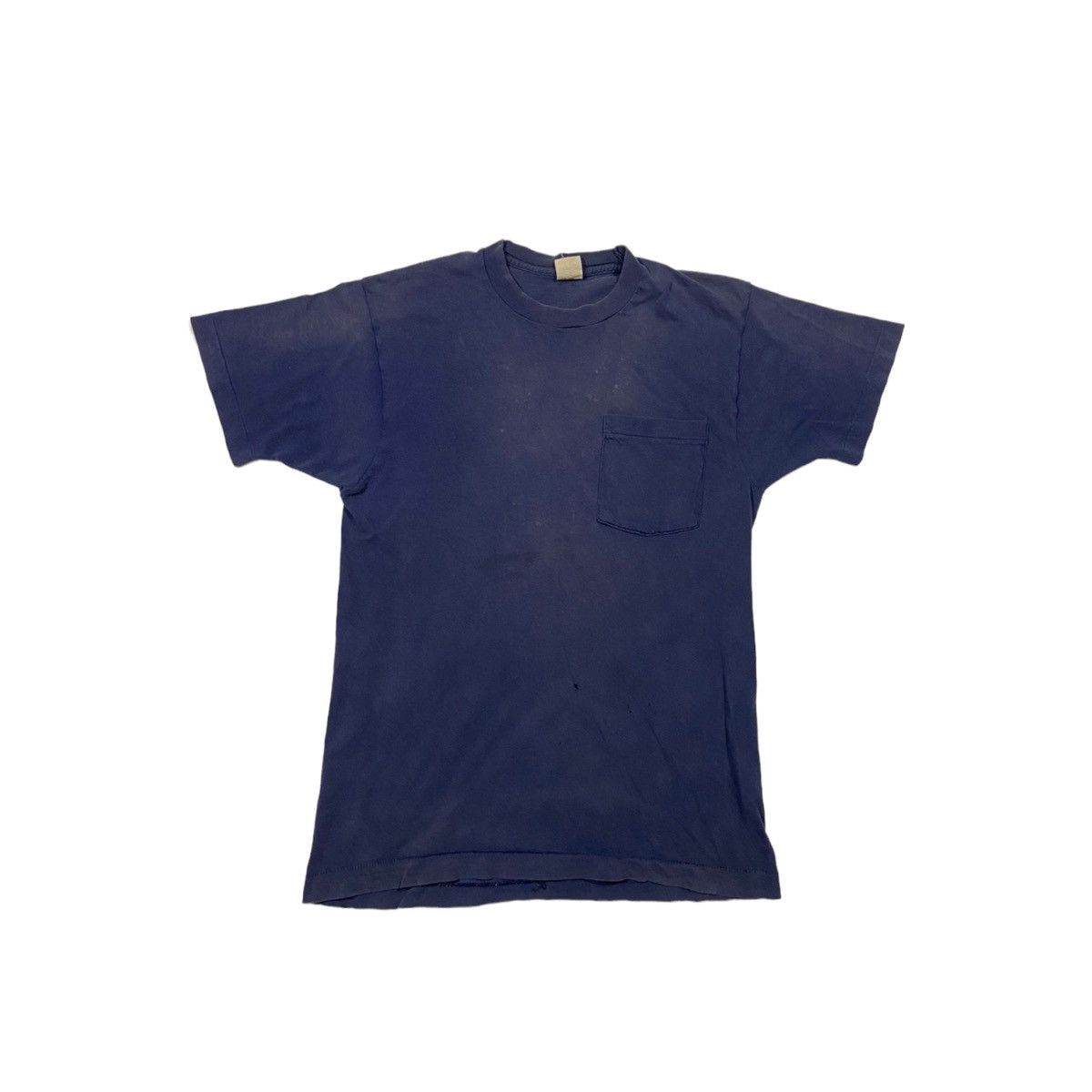 Fruit Of The Loom × Vintage 80’s faded blank navy single stitch tee Size US M / EU 48-50 / 2 - 1 Thumbnail