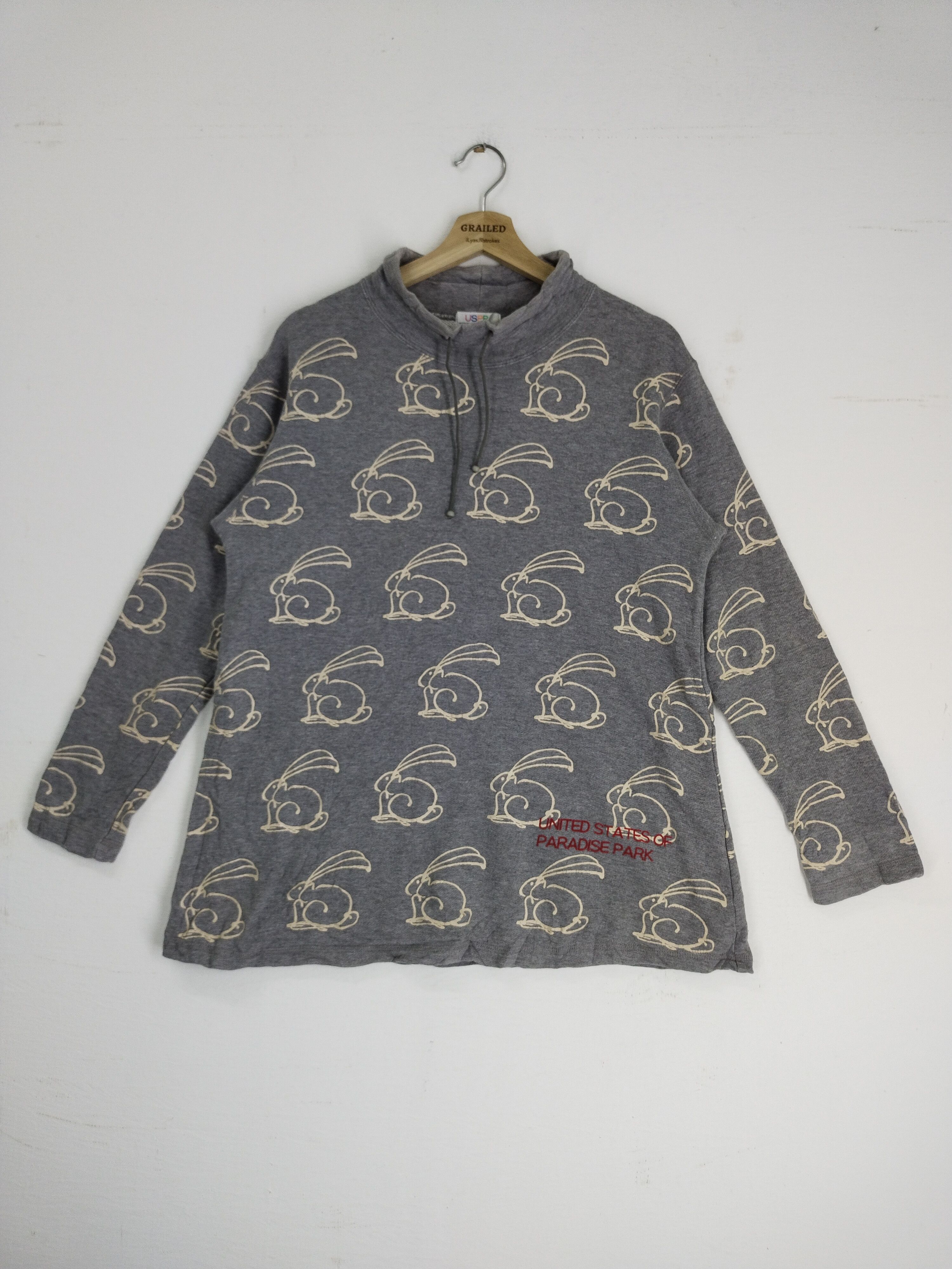 Japanese Brand × Other × Vintage VTG UNITED STATES OF PARADISE PARK USPP RABBIT FULL PRINT Size US M / EU 48-50 / 2 - 4 Thumbnail