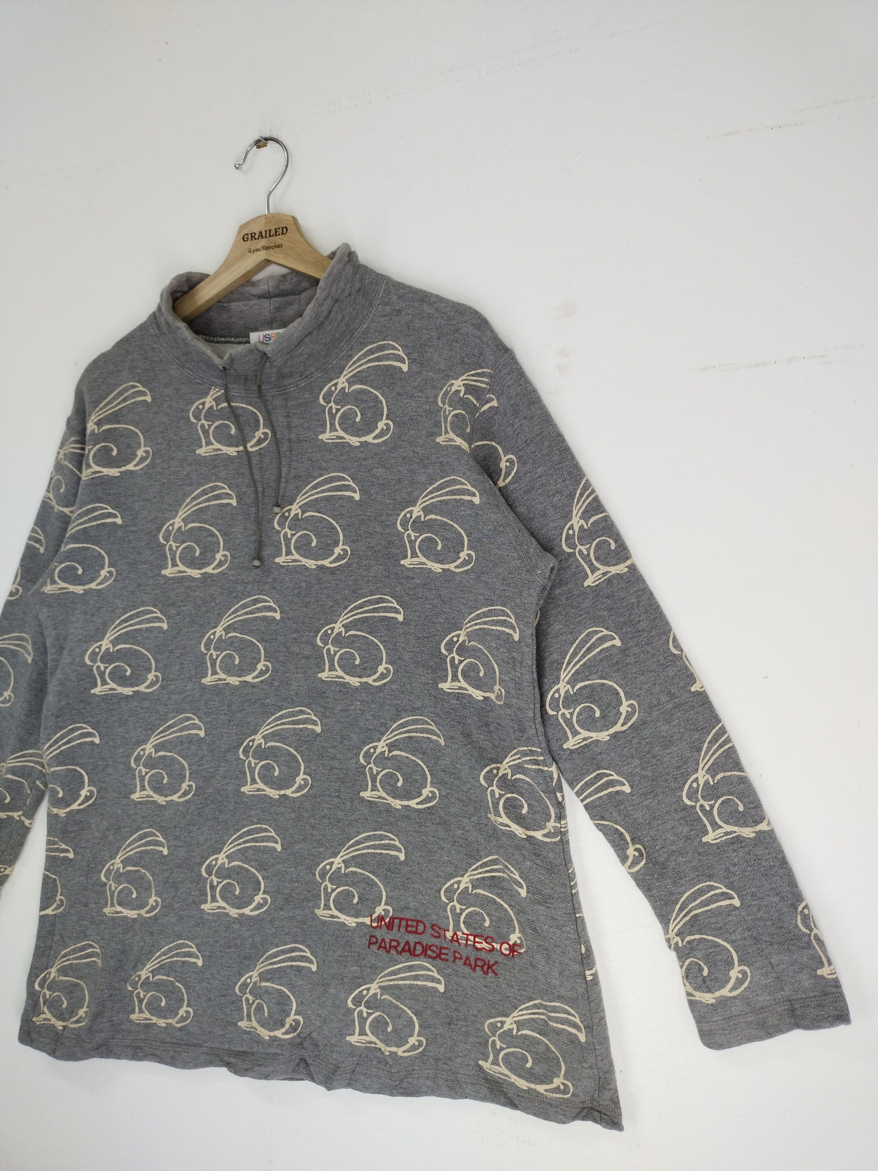 Japanese Brand × Other × Vintage VTG UNITED STATES OF PARADISE PARK USPP RABBIT FULL PRINT Size US M / EU 48-50 / 2 - 3 Thumbnail