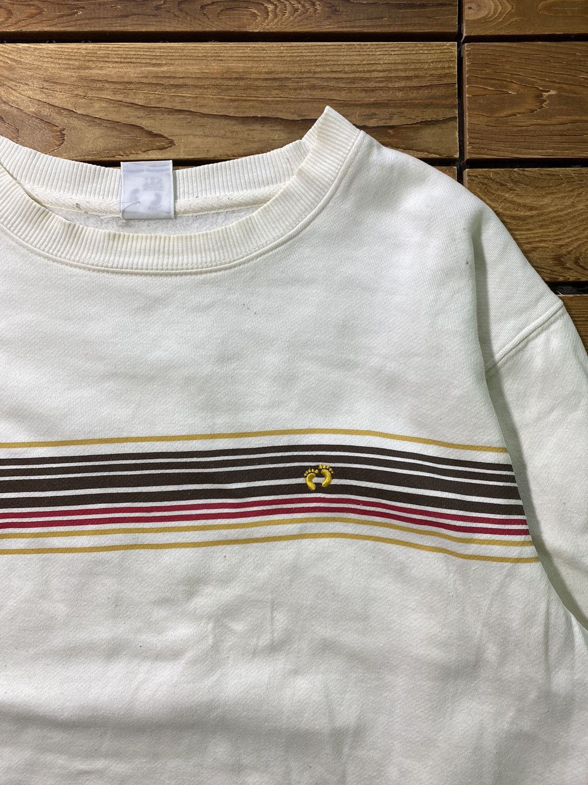 Hang Ten × Vintage Vintage Hang Ten Sweatshirt Small Logo Stripes White Size L Size US L / EU 52-54 / 3 - 3 Thumbnail
