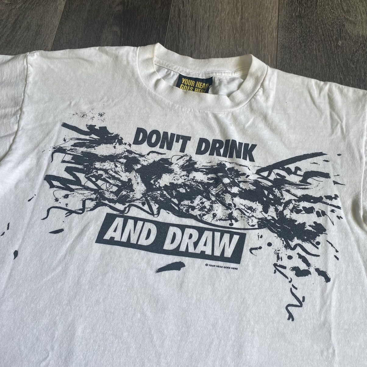 Vintage Vintage 90s Your Head Goes Here Don’t Drink and Draw T Shirt Size US L / EU 52-54 / 3 - 2 Thumbnail