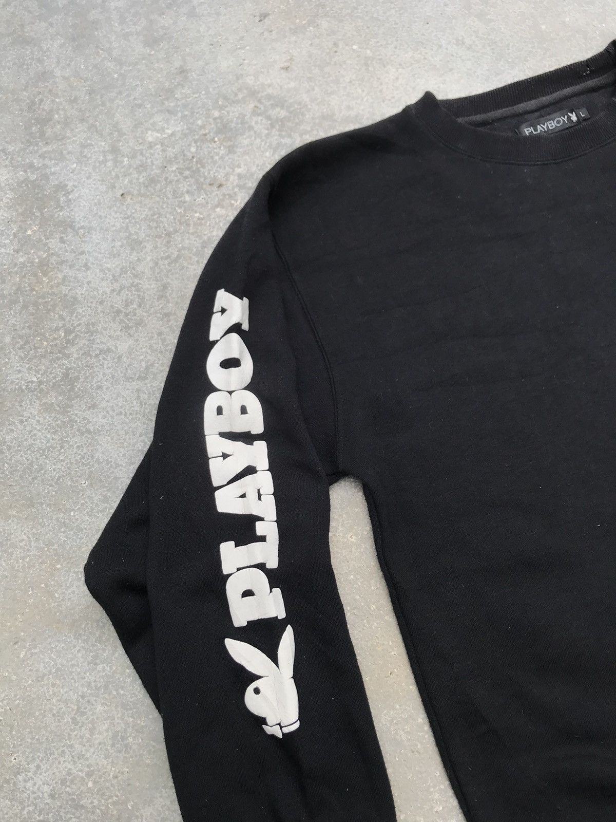 Playboy 💥RARE💥Vintage 90s Spellout PLAYBOY Bunny Black Jumper Sz L Size US L / EU 52-54 / 3 - 6 Thumbnail