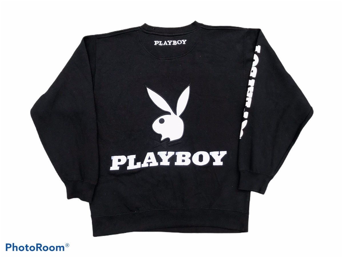 Playboy 💥RARE💥Vintage 90s Spellout PLAYBOY Bunny Black Jumper Sz L Size US L / EU 52-54 / 3 - 3 Thumbnail