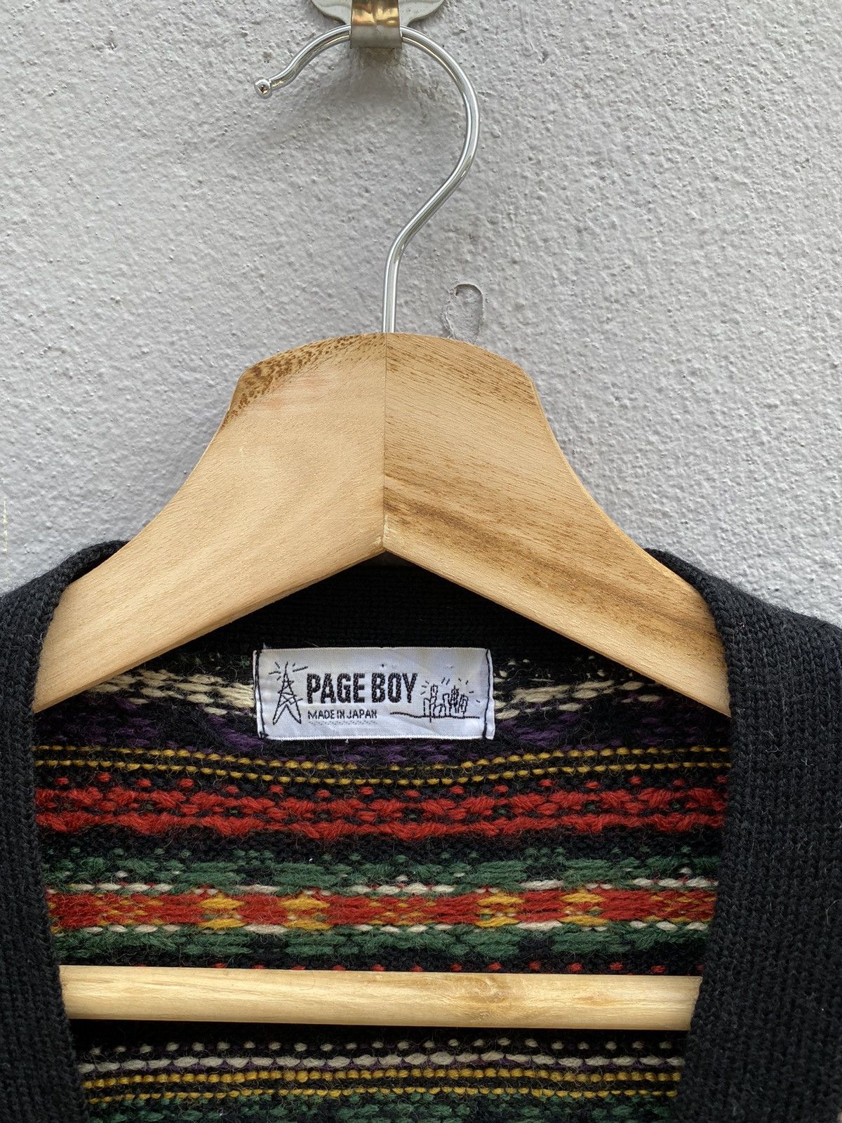 Beauty Beast 💥RARE💥 “PAGE BOY” JAPAN Multicolor Cardigan COOGI Style Size US M / EU 48-50 / 2 - 2 Thumbnail