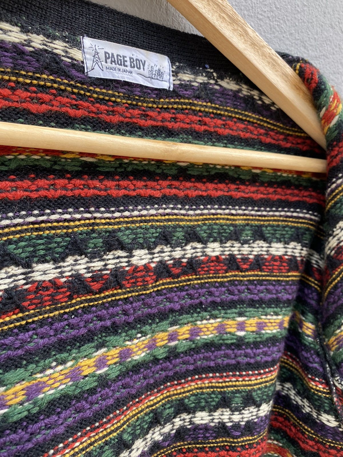 Beauty Beast 💥RARE💥 “PAGE BOY” JAPAN Multicolor Cardigan COOGI Style Size US M / EU 48-50 / 2 - 13 Thumbnail