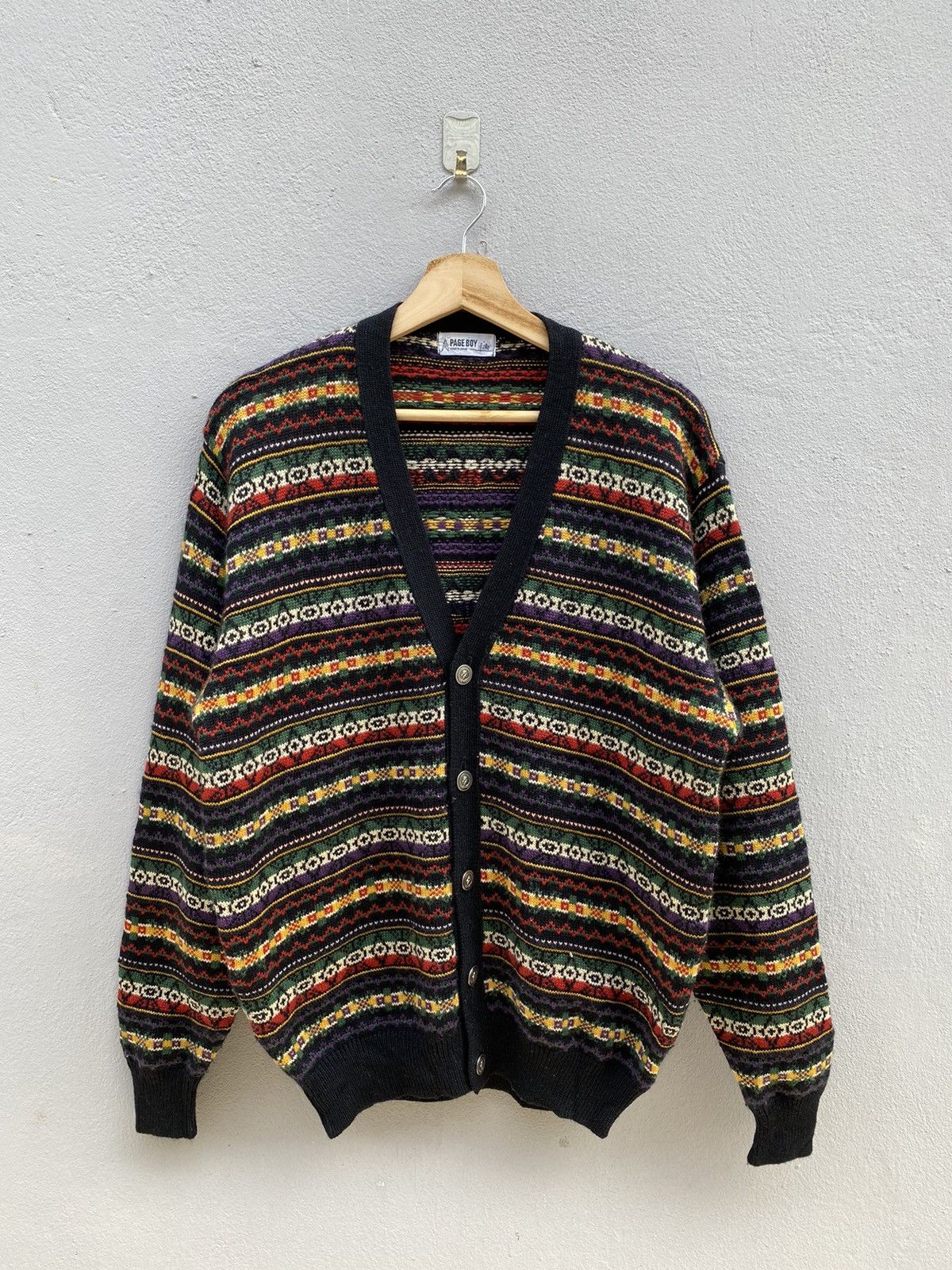 Beauty Beast 💥RARE💥 “PAGE BOY” JAPAN Multicolor Cardigan COOGI Style Size US M / EU 48-50 / 2 - 1 Thumbnail