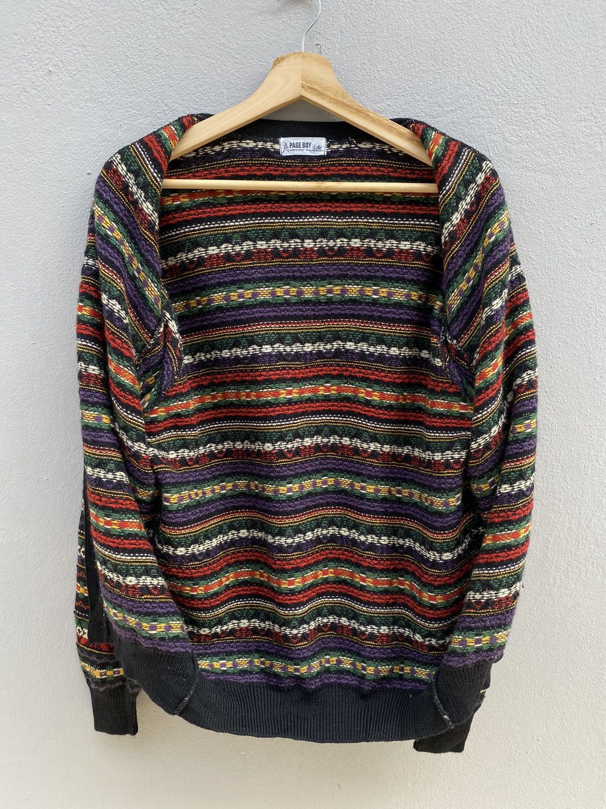 Beauty Beast 💥RARE💥 “PAGE BOY” JAPAN Multicolor Cardigan COOGI Style Size US M / EU 48-50 / 2 - 12 Thumbnail