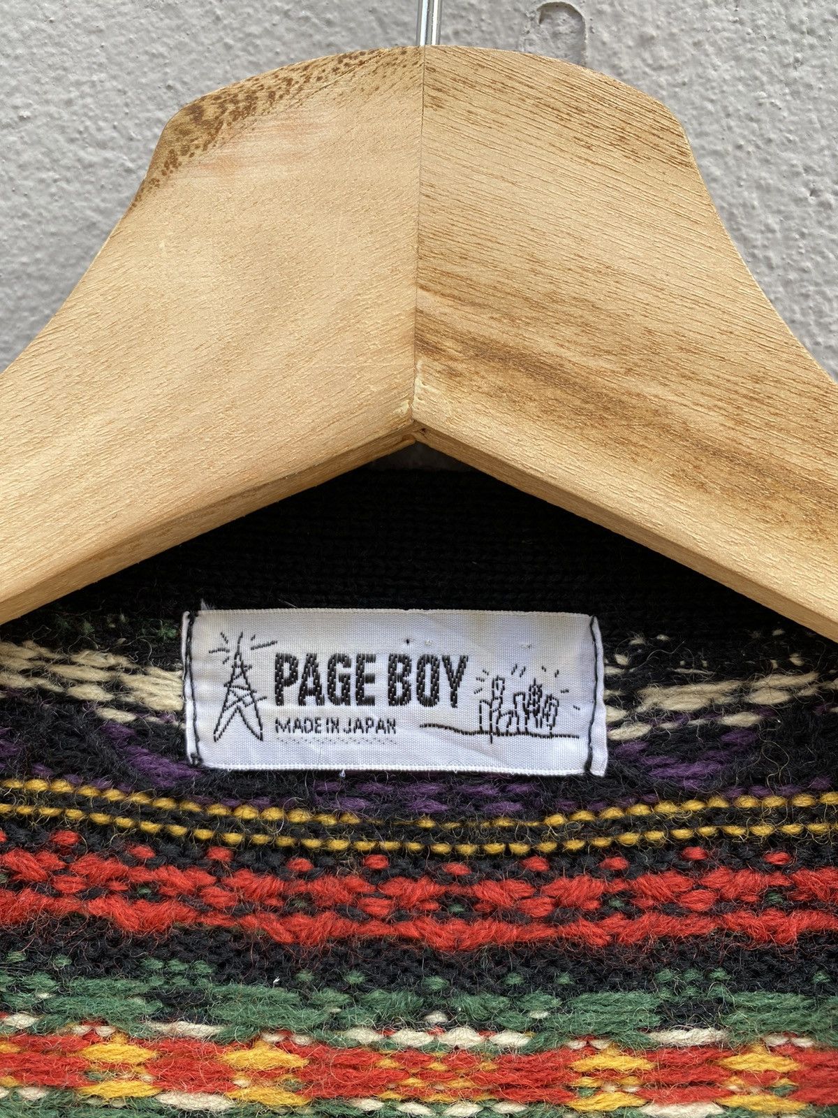 Beauty Beast 💥RARE💥 “PAGE BOY” JAPAN Multicolor Cardigan COOGI Style Size US M / EU 48-50 / 2 - 3 Thumbnail