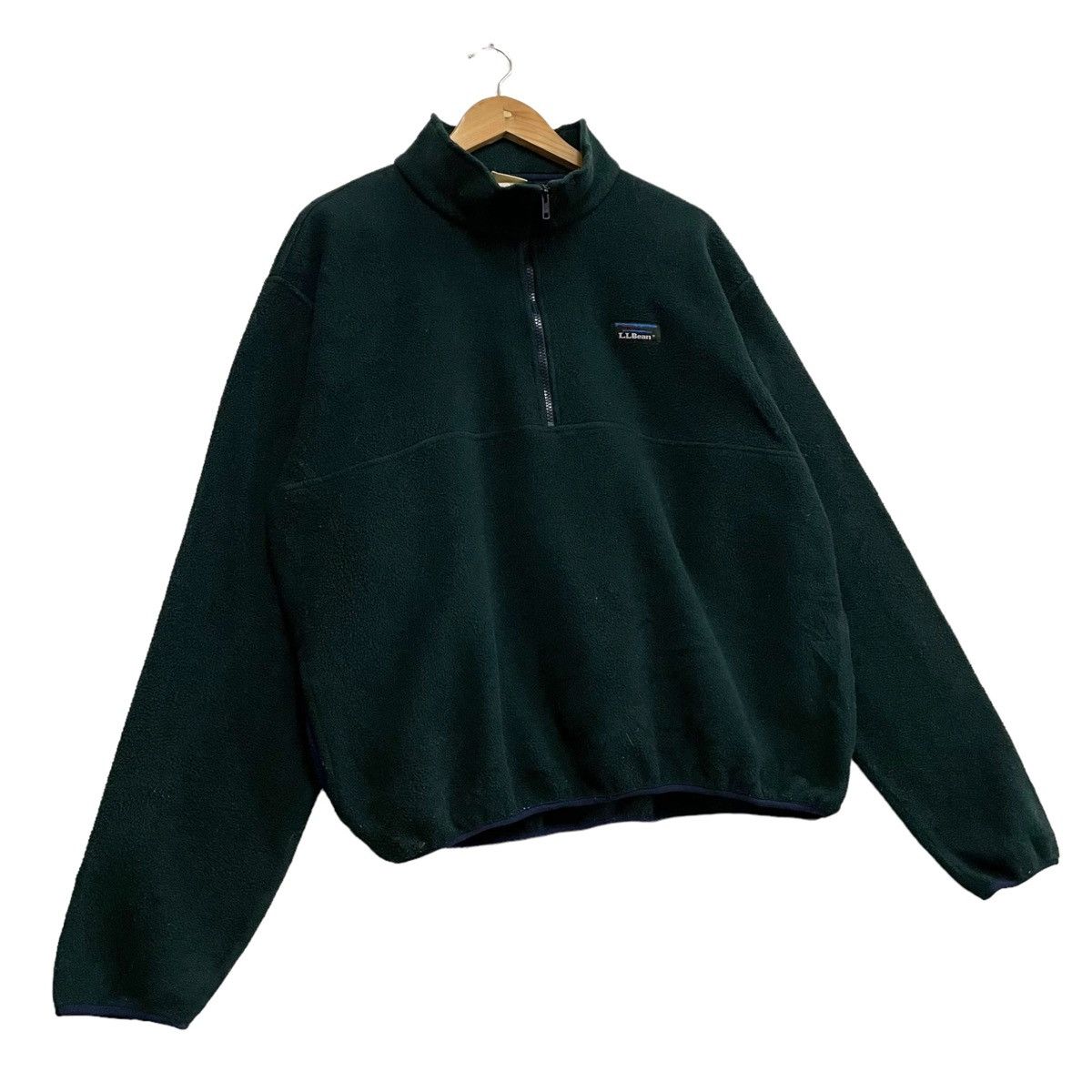 L.L. Bean × Vintage 💥80s LL BEAN HALFZIP SWEATER PULLOVER EMARALD GREEN Size US L / EU 52-54 / 3 - 2 Thumbnail