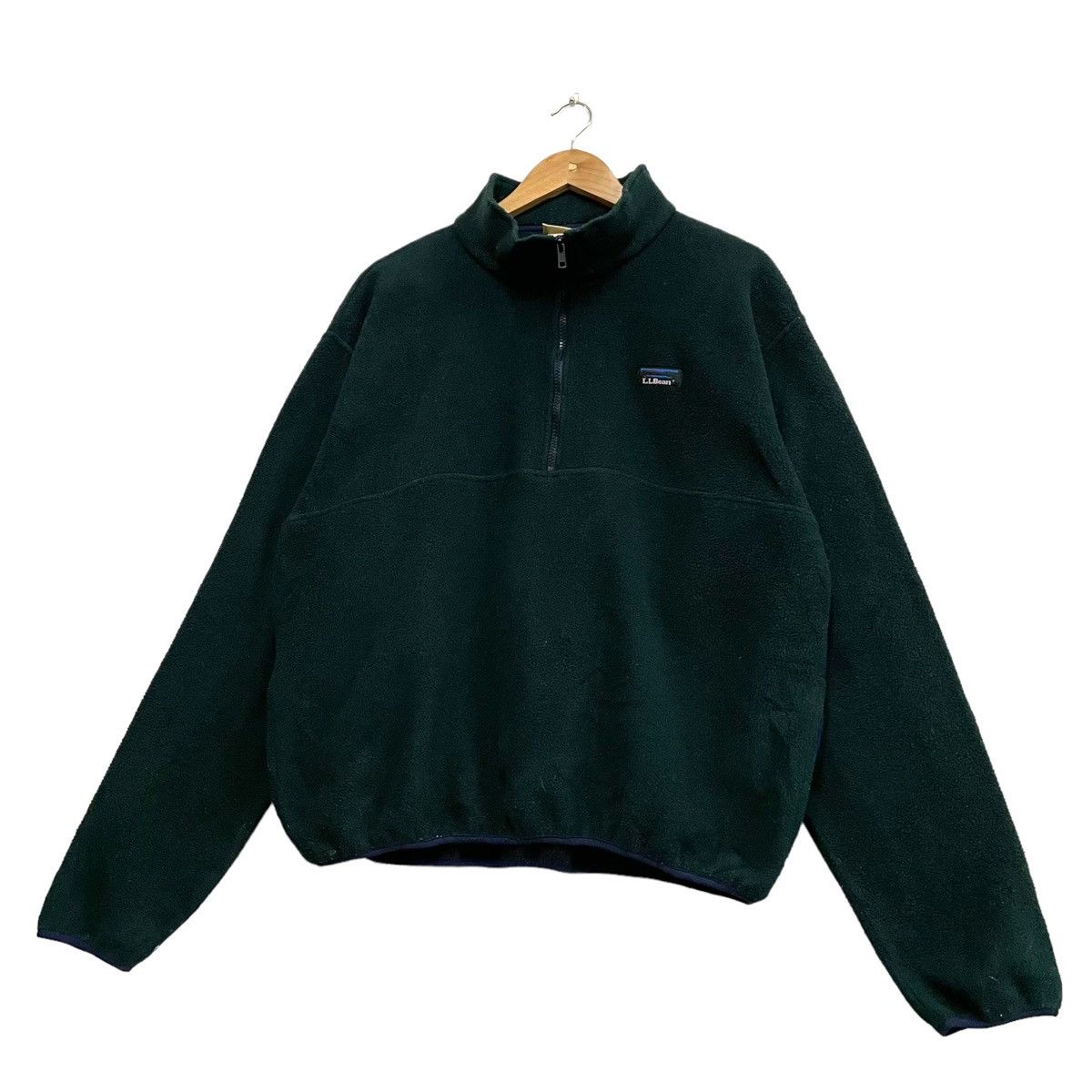 L.L. Bean × Vintage 💥80s LL BEAN HALFZIP SWEATER PULLOVER EMARALD GREEN Size US L / EU 52-54 / 3 - 3 Thumbnail