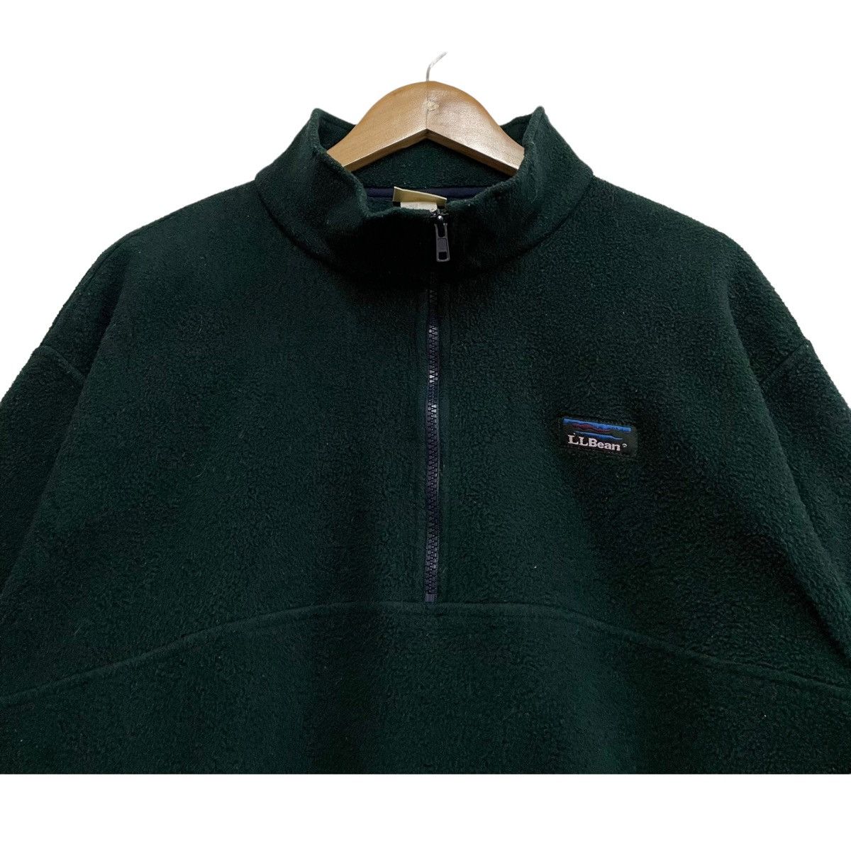 L.L. Bean × Vintage 💥80s LL BEAN HALFZIP SWEATER PULLOVER EMARALD GREEN Size US L / EU 52-54 / 3 - 4 Thumbnail