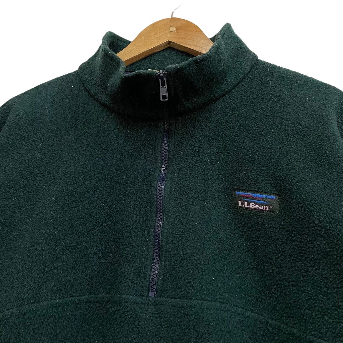 L.L. Bean × Vintage 💥80s LL BEAN HALFZIP SWEATER PULLOVER EMARALD GREEN Size US L / EU 52-54 / 3 - 5 Thumbnail