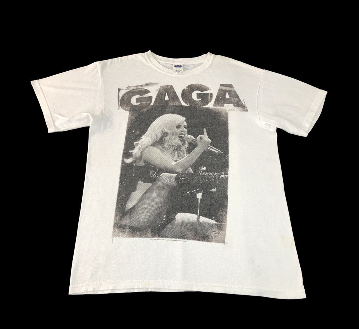 image of Band Tees x Hype Lady Gaga Monster Ball Us Tour 2011 Big Screen Tee in White, Men's (Size Medium)