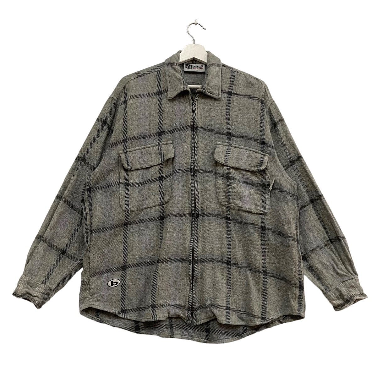 Vintage × Welcome Skateboards 💥90s BITCH SKATE ZIPPER FLANNEL JACKET Size US M / EU 48-50 / 2 - 1 Thumbnail