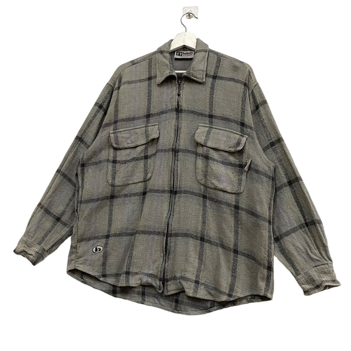 Vintage × Welcome Skateboards 💥90s BITCH SKATE ZIPPER FLANNEL JACKET Size US M / EU 48-50 / 2 - 3 Thumbnail