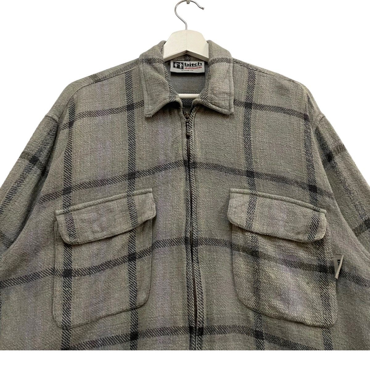 Vintage × Welcome Skateboards 💥90s BITCH SKATE ZIPPER FLANNEL JACKET Size US M / EU 48-50 / 2 - 4 Thumbnail