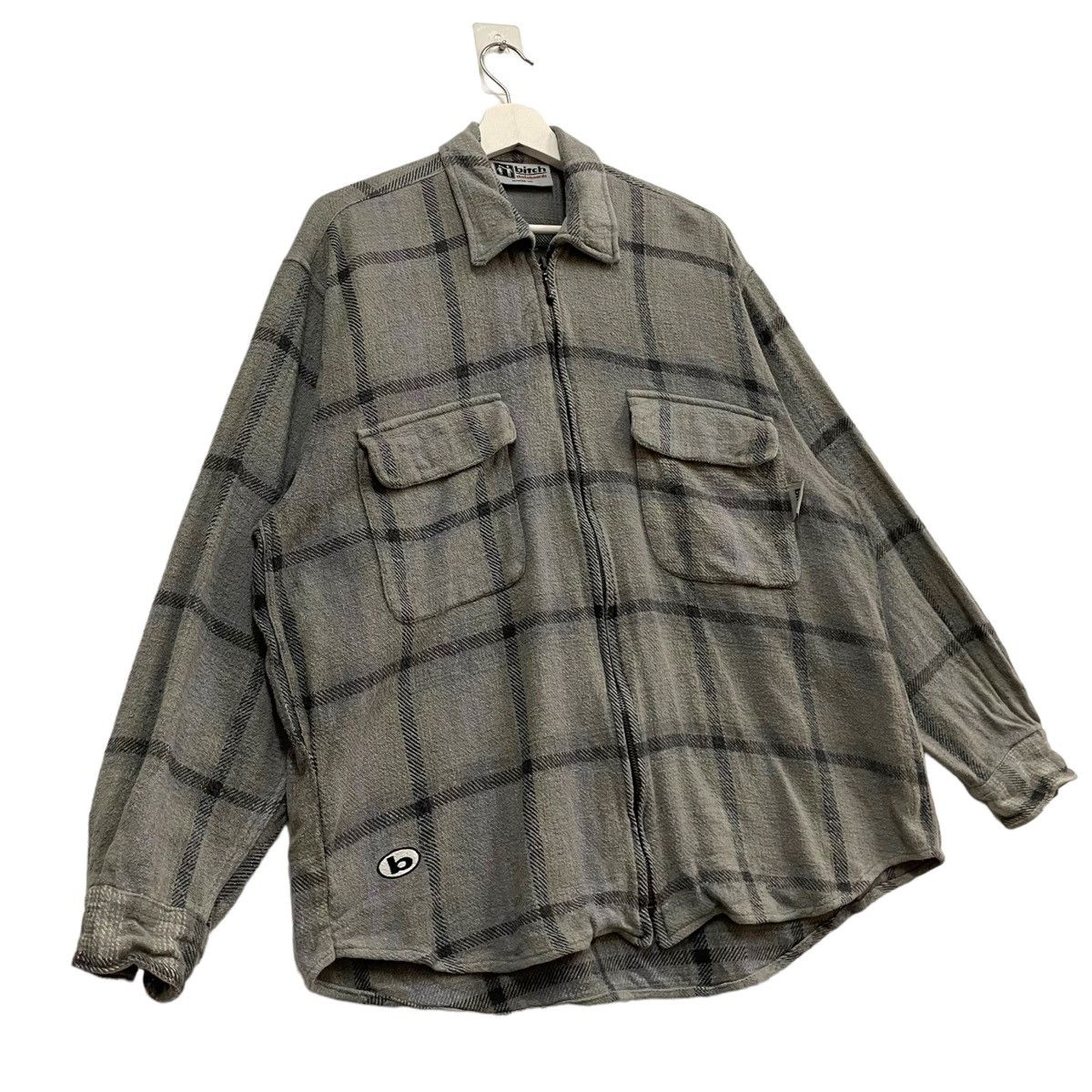 Vintage × Welcome Skateboards 💥90s BITCH SKATE ZIPPER FLANNEL JACKET Size US M / EU 48-50 / 2 - 2 Thumbnail