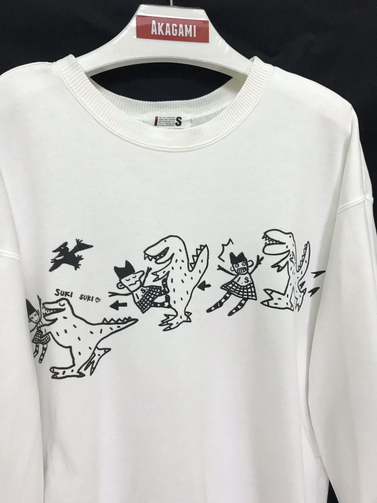 Issey Miyake × Tsumori Chisato Rare 80s Issey Sport White Sweatshirt Dinosaurs 4🟩7 Size US M / EU 48-50 / 2 - 1 Thumbnail