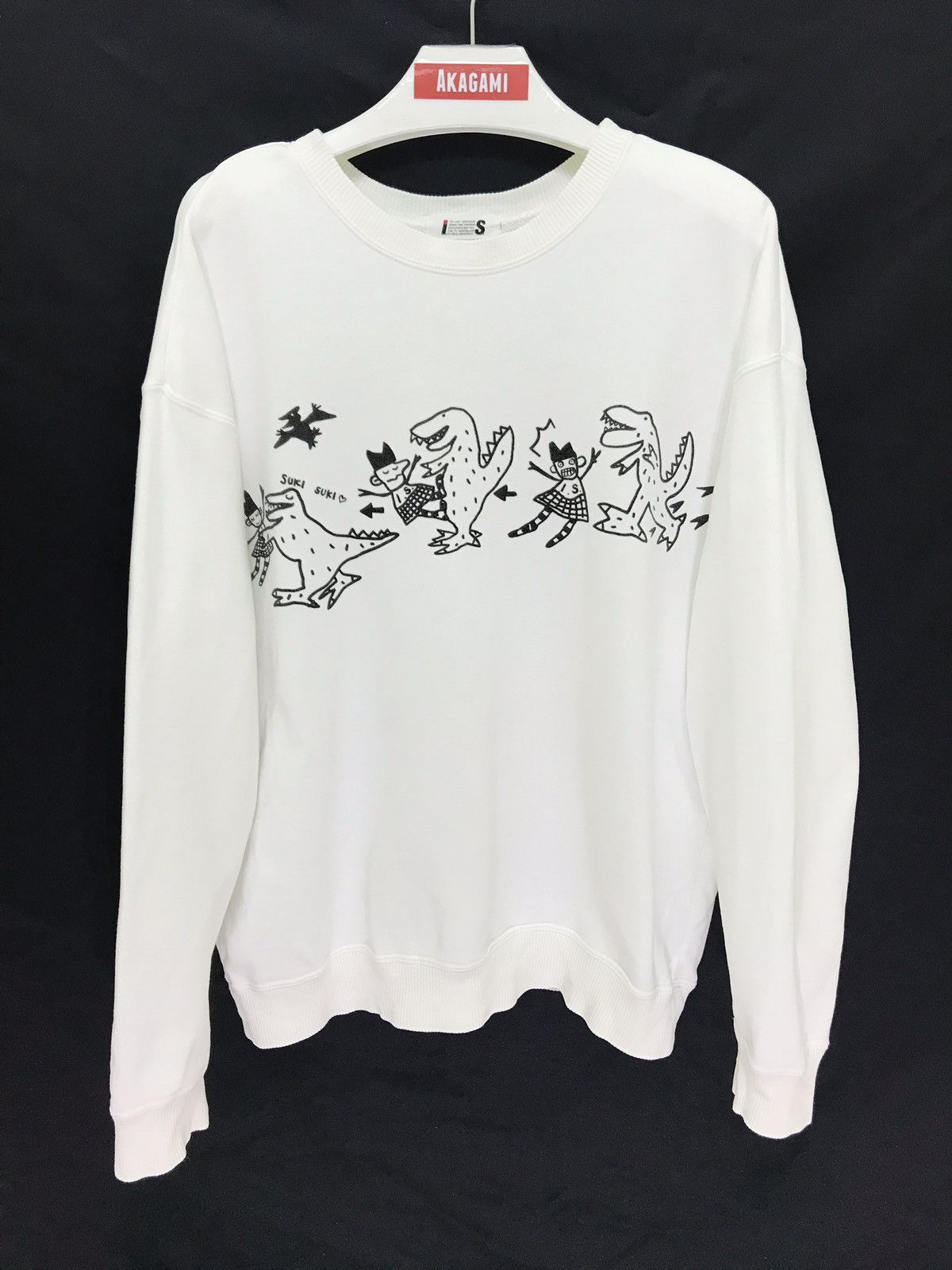 Issey Miyake × Tsumori Chisato Rare 80s Issey Sport White Sweatshirt Dinosaurs 4🟩7 Size US M / EU 48-50 / 2 - 3 Thumbnail