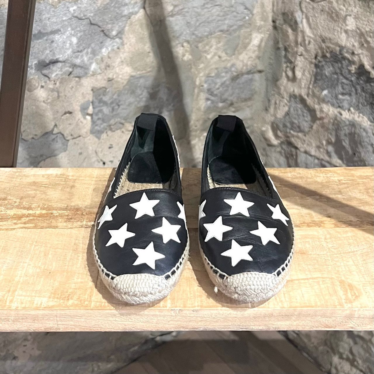 Saint Laurent Paris Saint Laurent Black Leather Star Appliqué Espadrilles Size US 8 / IT 38 - 5 Thumbnail