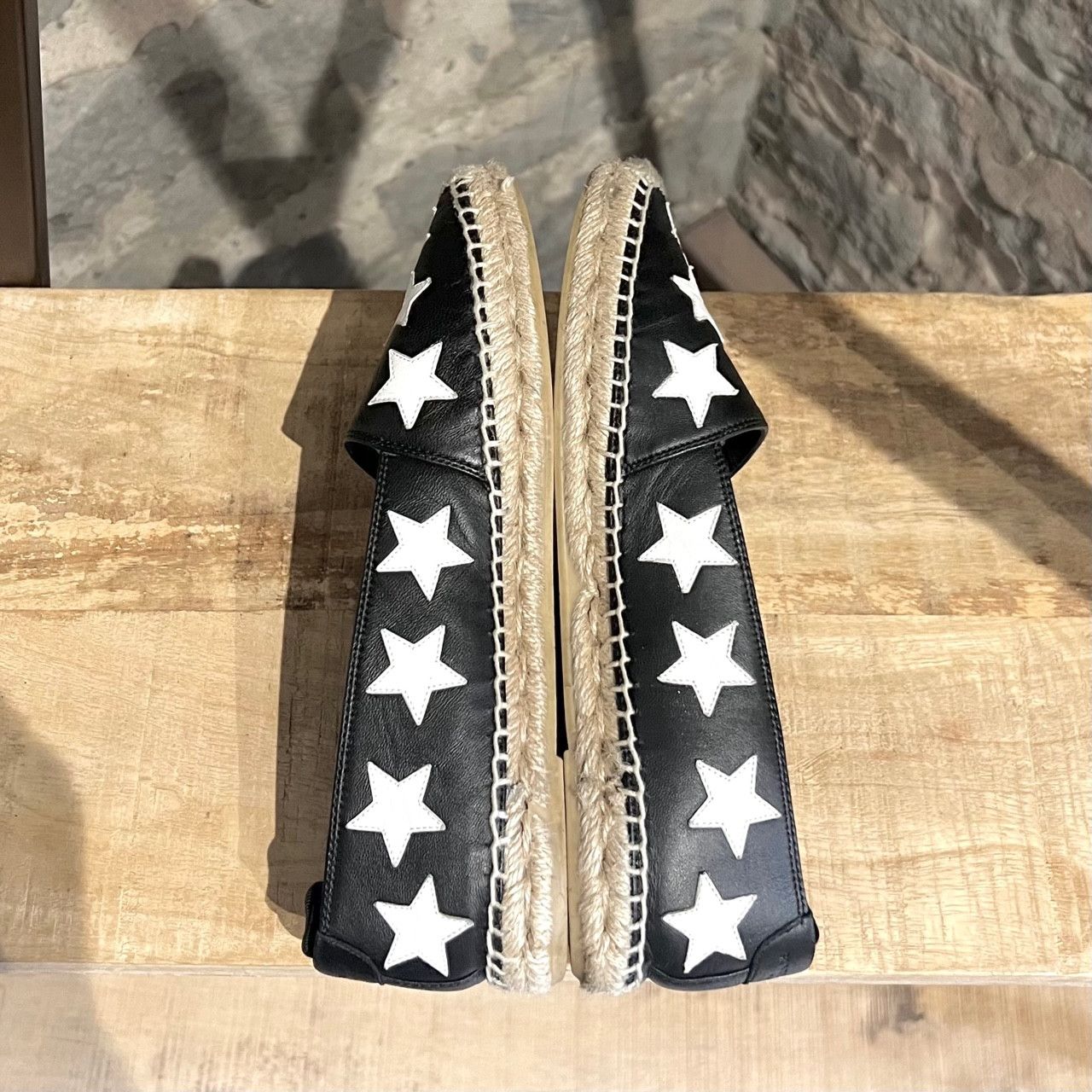 Saint Laurent Paris Saint Laurent Black Leather Star Appliqué Espadrilles Size US 8 / IT 38 - 7 Thumbnail