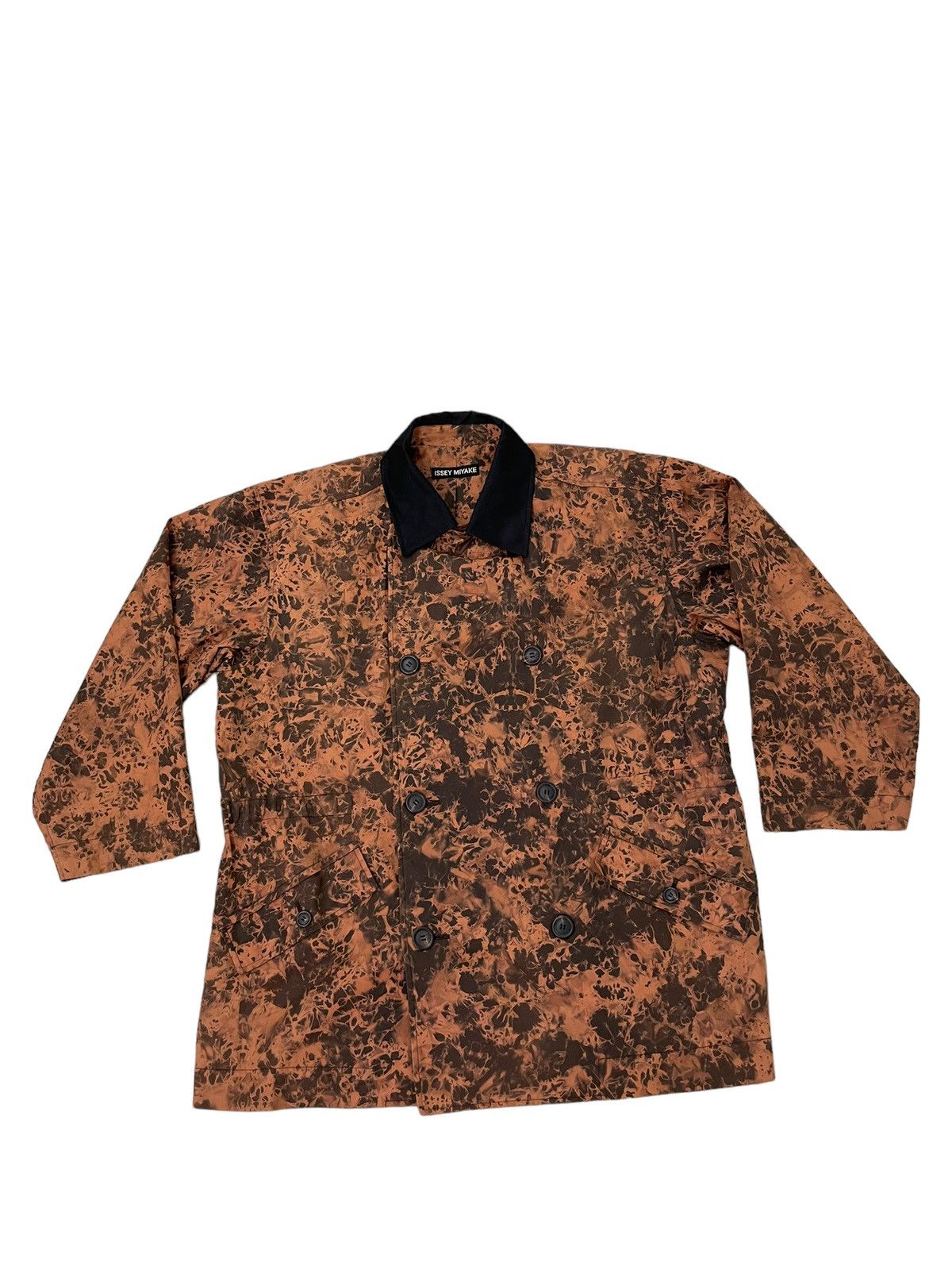 Issey Miyake Full Tie Dye Fire Issey Miyake Over Coat Double Breast 48🟩 Size US XXL / EU 58 / 5 - 4 Thumbnail