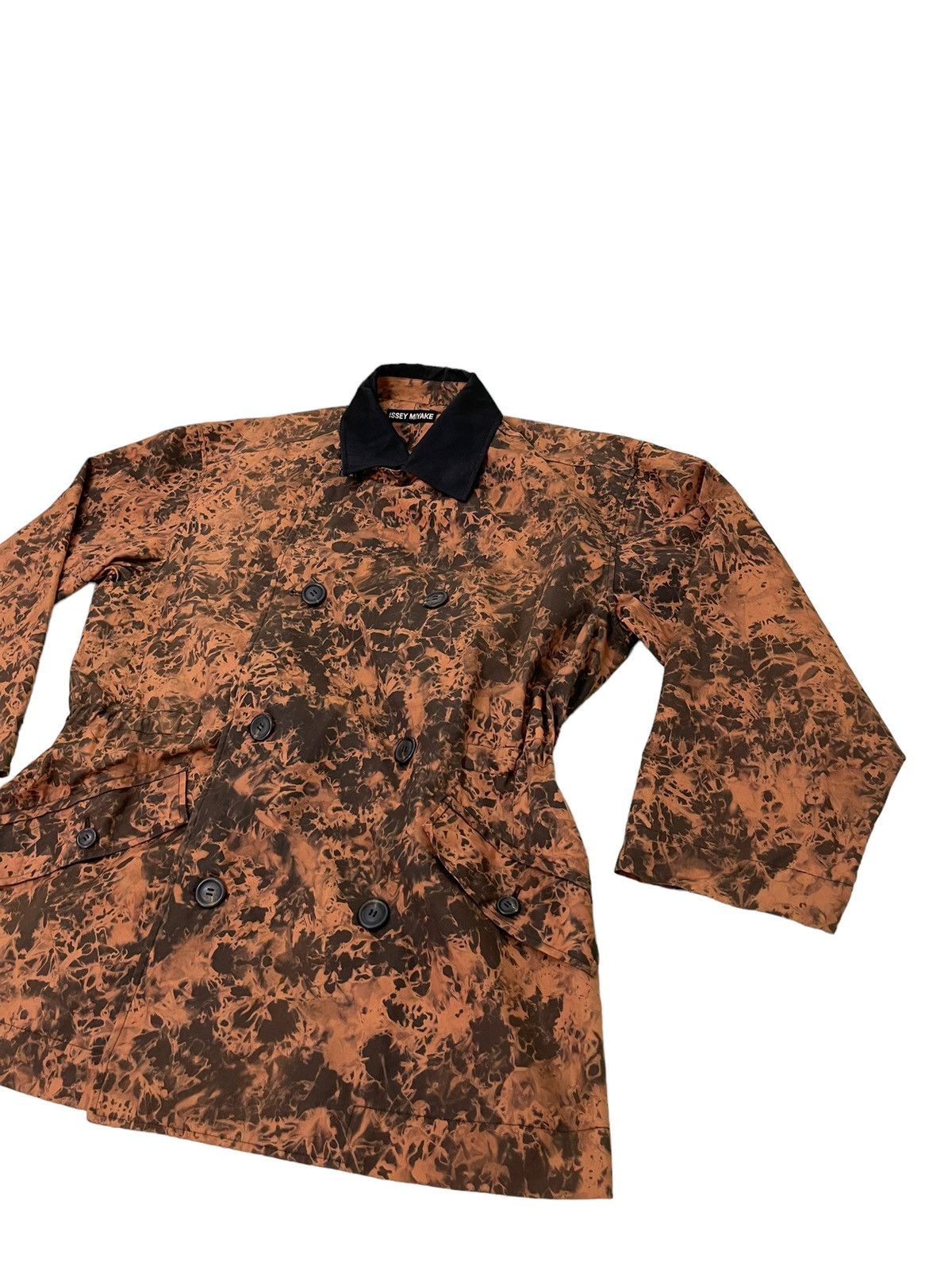 Issey Miyake Full Tie Dye Fire Issey Miyake Over Coat Double Breast 48🟩 Size US XXL / EU 58 / 5 - 3 Thumbnail