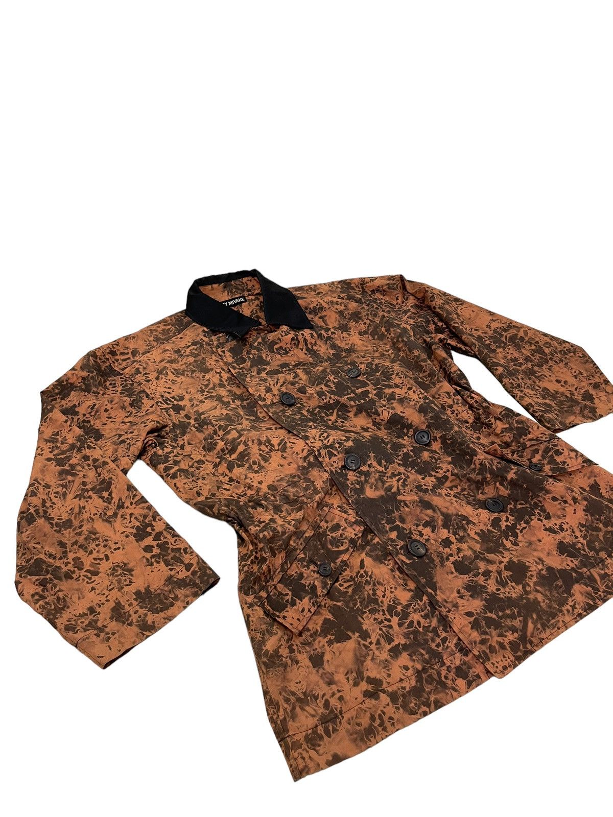 Issey Miyake Full Tie Dye Fire Issey Miyake Over Coat Double Breast 48🟩 Size US XXL / EU 58 / 5 - 2 Thumbnail