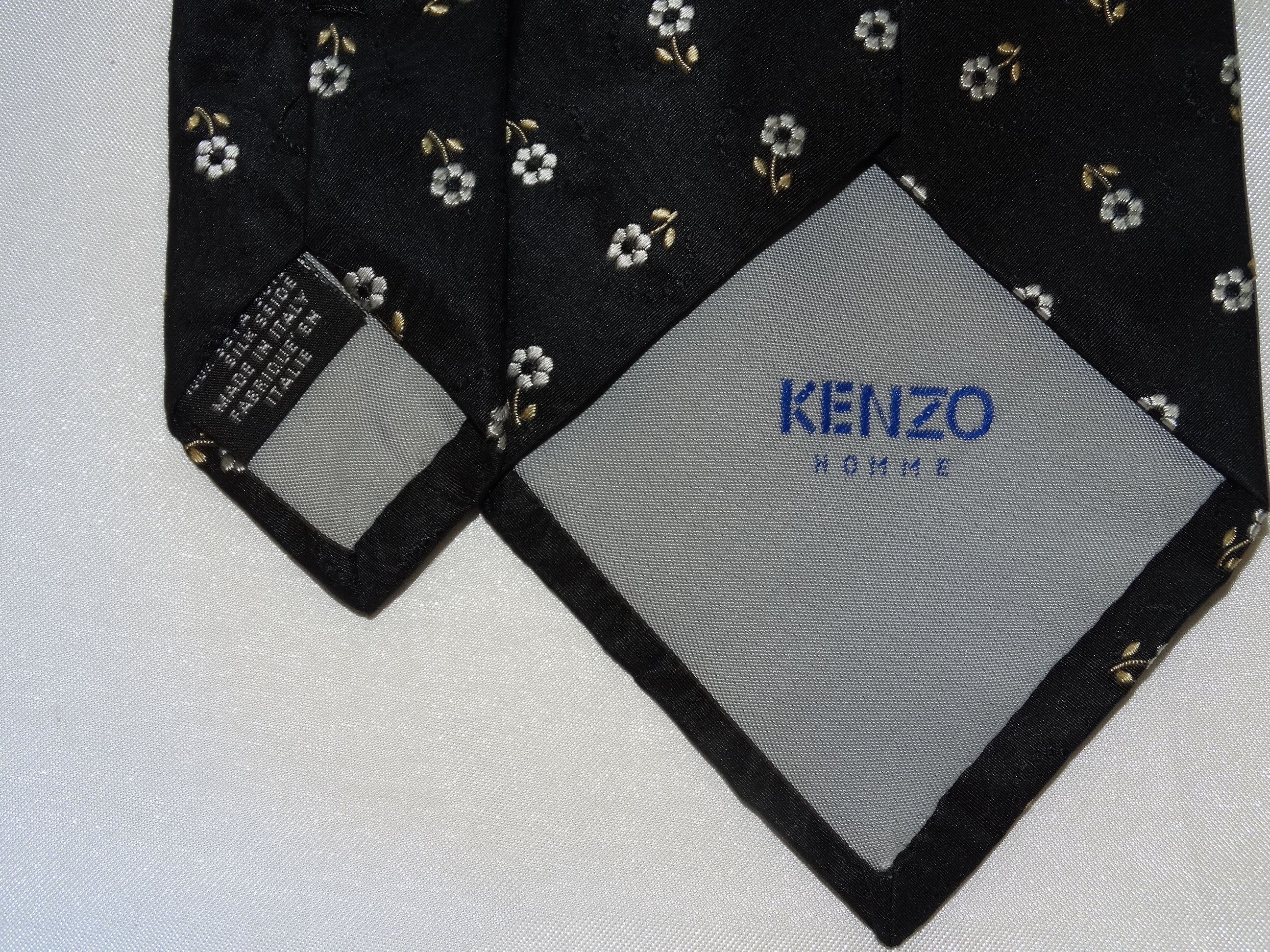 Kenzo T65 Kenzo tie embroidery floral flowers hawaii italian silk Size ONE SIZE - 3 Thumbnail