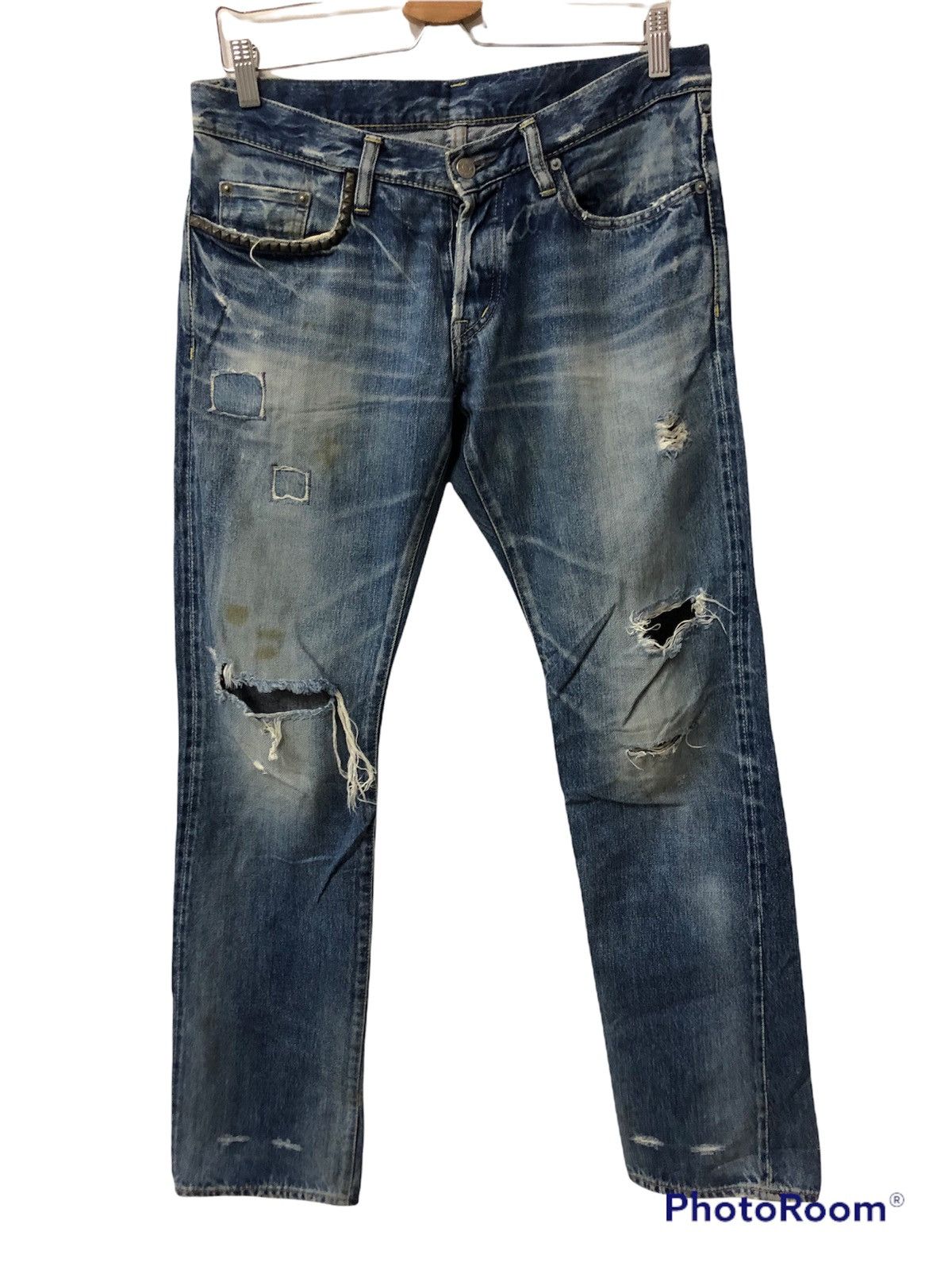 16.VTG HYSTERIC GLAMOUR DISTRESS SELVEDGE