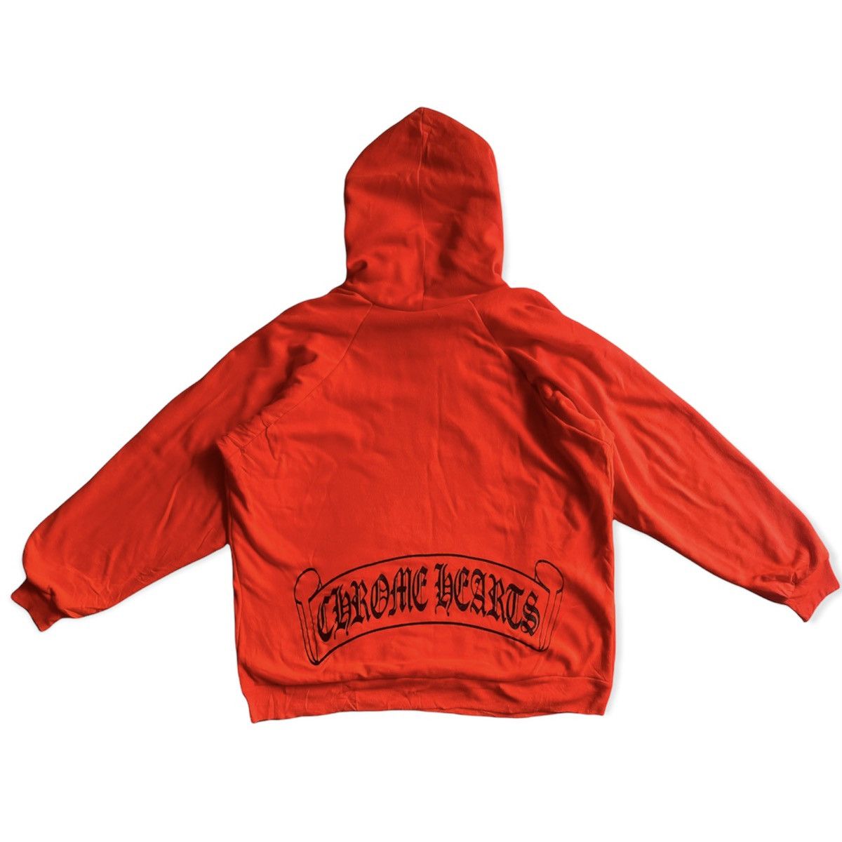 image of Vintage Chrome Hearts Orange Safety Thermal Hoodie, Men's (Size Medium)