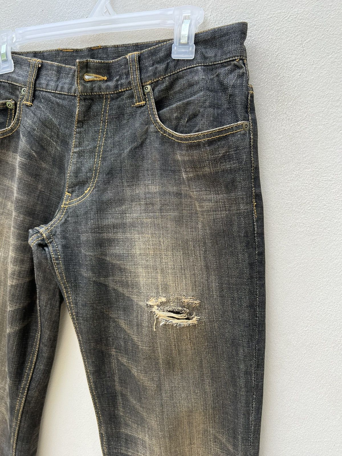 Nicole Club Vintage Monsieur Nicole Distress Mud Denim Jeans Size US 30 / EU 46 - 12 Thumbnail