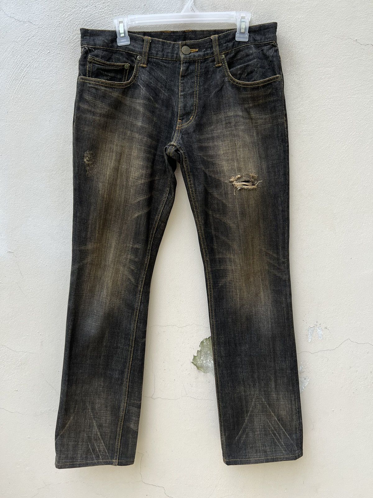 Nicole Club Vintage Monsieur Nicole Distress Mud Denim Jeans Size US 30 / EU 46 - 6 Thumbnail