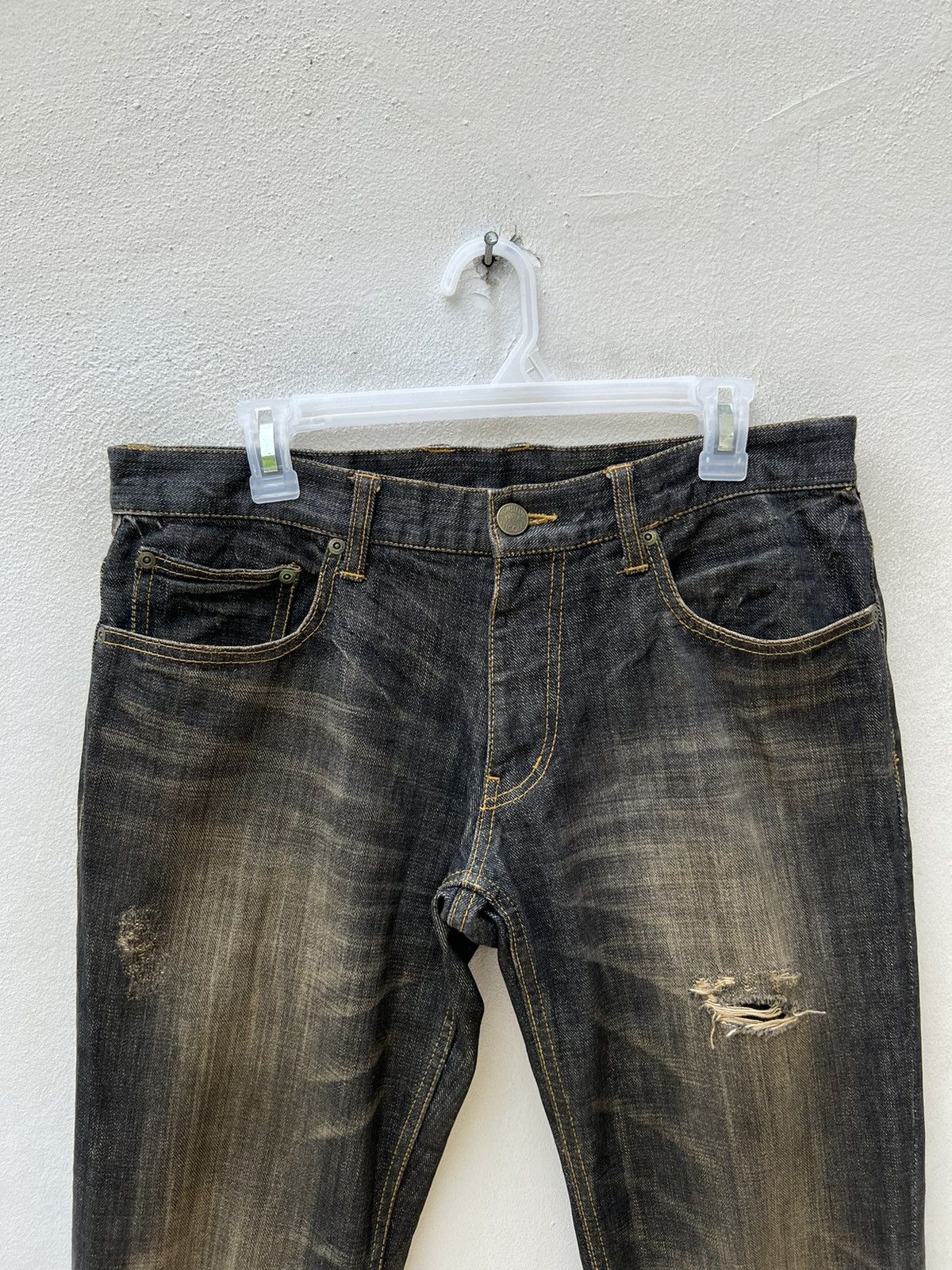 Nicole Club Vintage Monsieur Nicole Distress Mud Denim Jeans Size US 30 / EU 46 - 7 Thumbnail