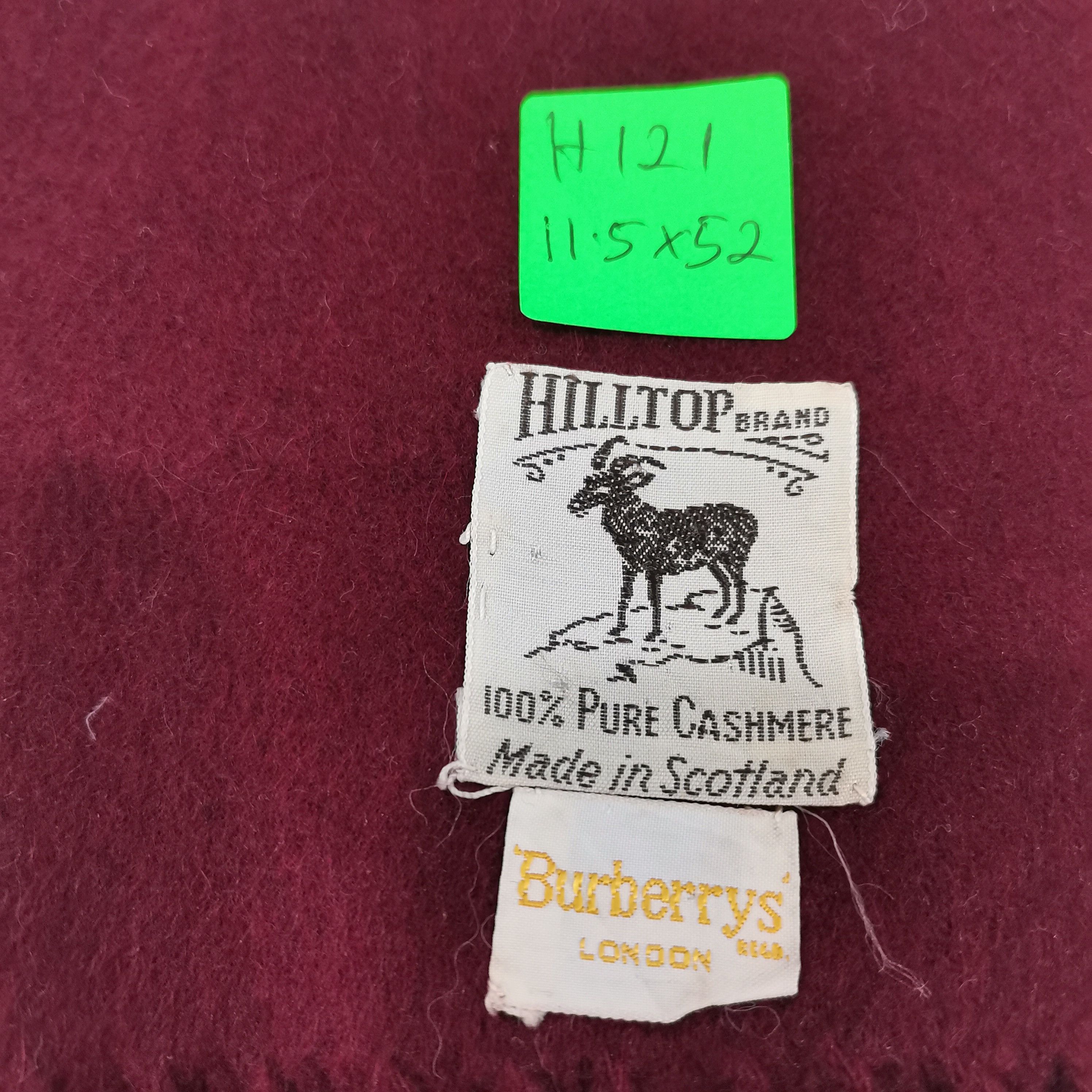 Burberry × Vintage Plain Red Vintage Burberry Cashmere Scarf Size ONE SIZE - 4 Thumbnail