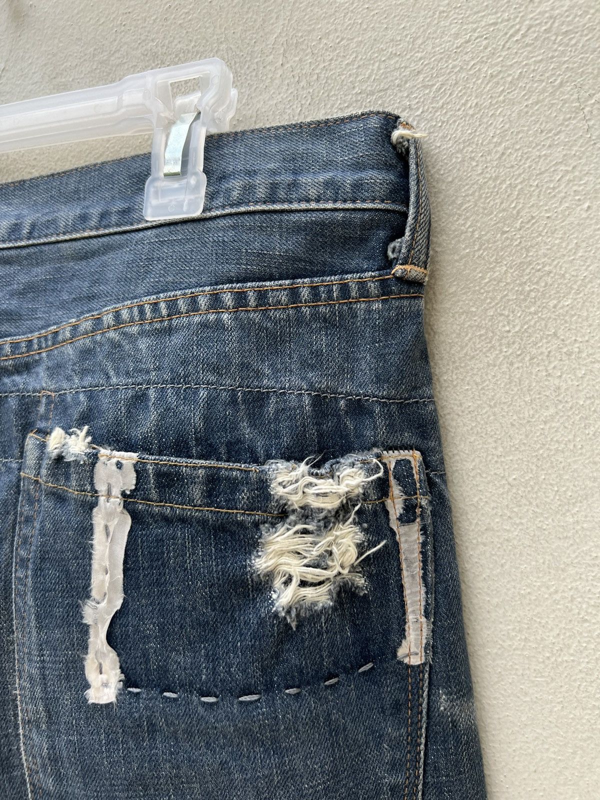 Vintage Vintage RNA Japan Reconstructed Rips Distressed Denim Jeans Size US 31 - 18 Thumbnail