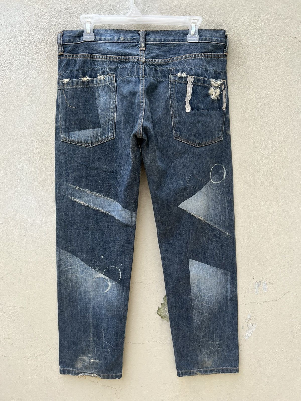 Vintage Vintage RNA Japan Reconstructed Rips Distressed Denim Jeans Size US 31 - 14 Thumbnail