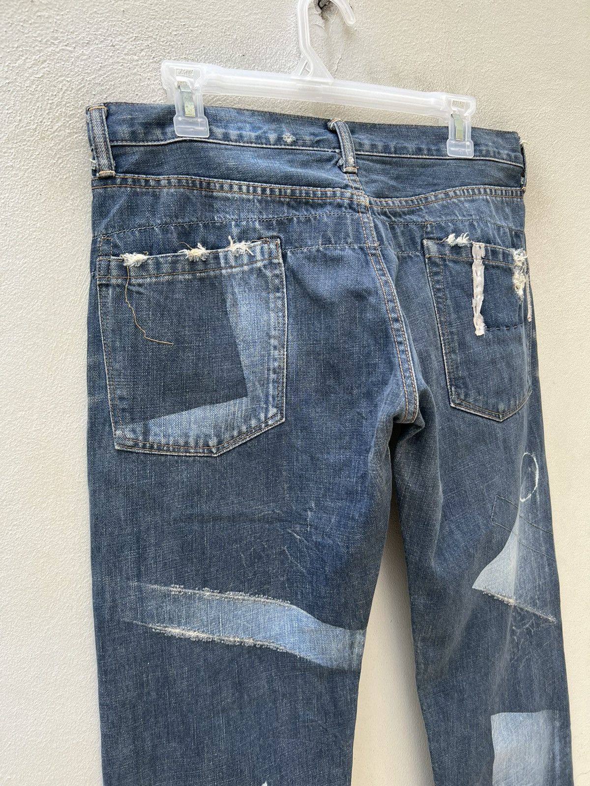 Vintage Vintage RNA Japan Reconstructed Rips Distressed Denim Jeans Size US 31 - 15 Thumbnail