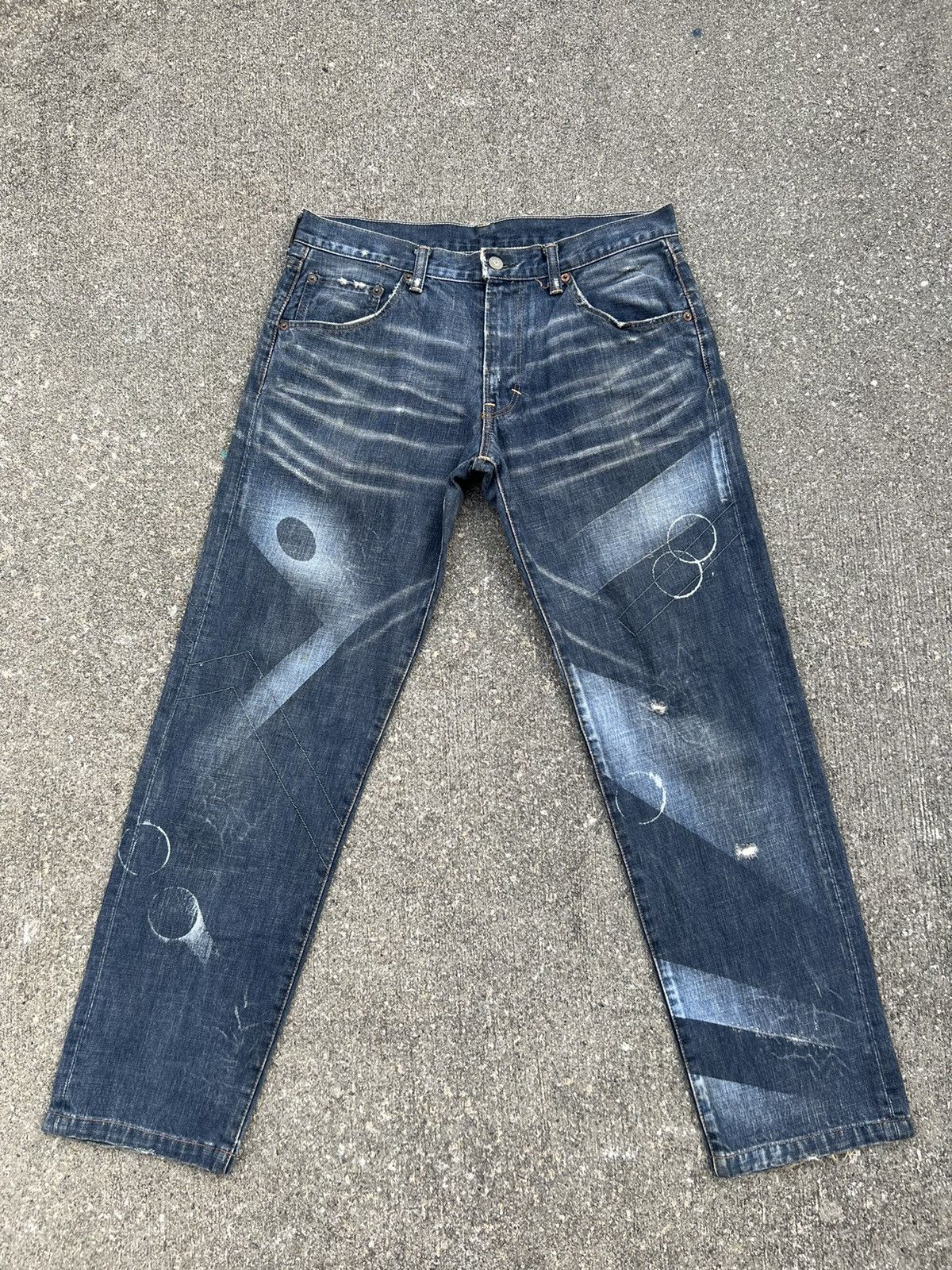 Vintage Vintage RNA Japan Reconstructed Rips Distressed Denim Jeans Size US 31 - 1 Thumbnail