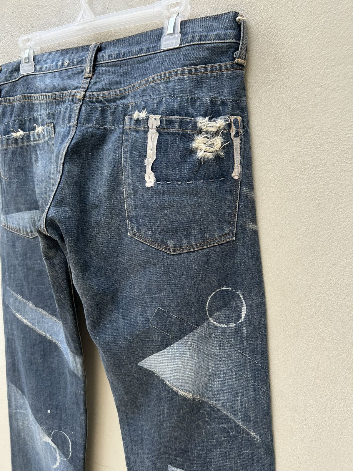 Vintage Vintage RNA Japan Reconstructed Rips Distressed Denim Jeans Size US 31 - 17 Thumbnail
