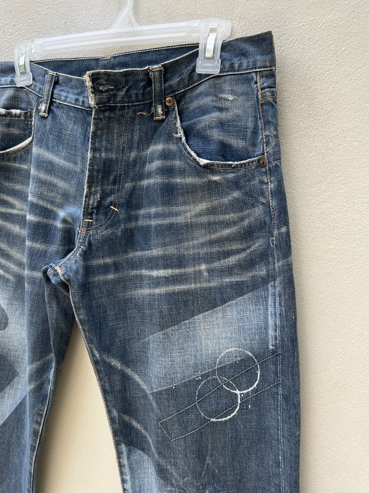 Vintage Vintage RNA Japan Reconstructed Rips Distressed Denim Jeans Size US 31 - 11 Thumbnail