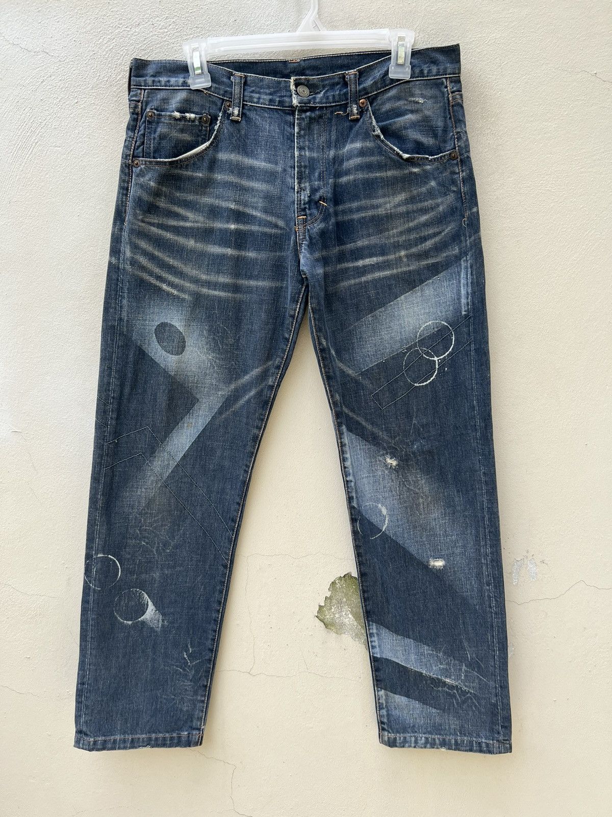 Vintage Vintage RNA Japan Reconstructed Rips Distressed Denim Jeans Size US 31 - 6 Thumbnail