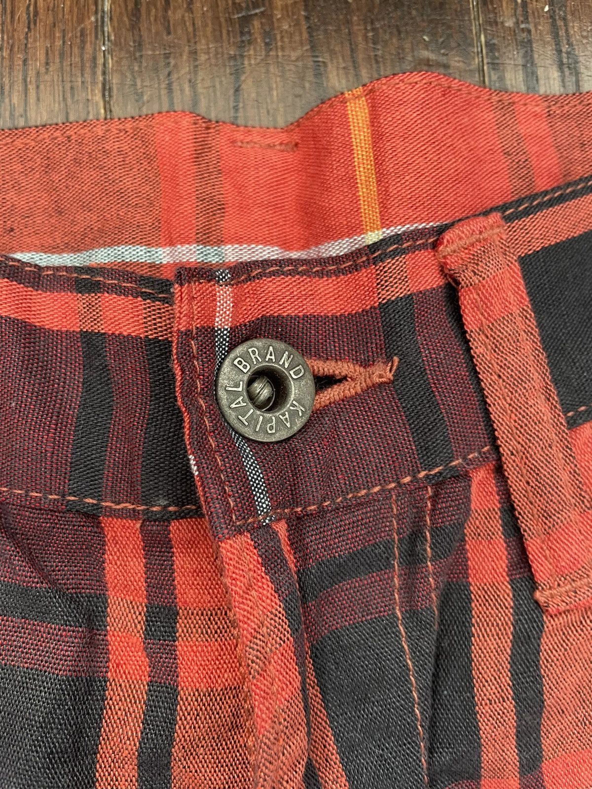 Kapital Kountry Kapital Kountry Plaid Linen Gingham Pants Red Size US 30 / EU 46 - 3 Thumbnail
