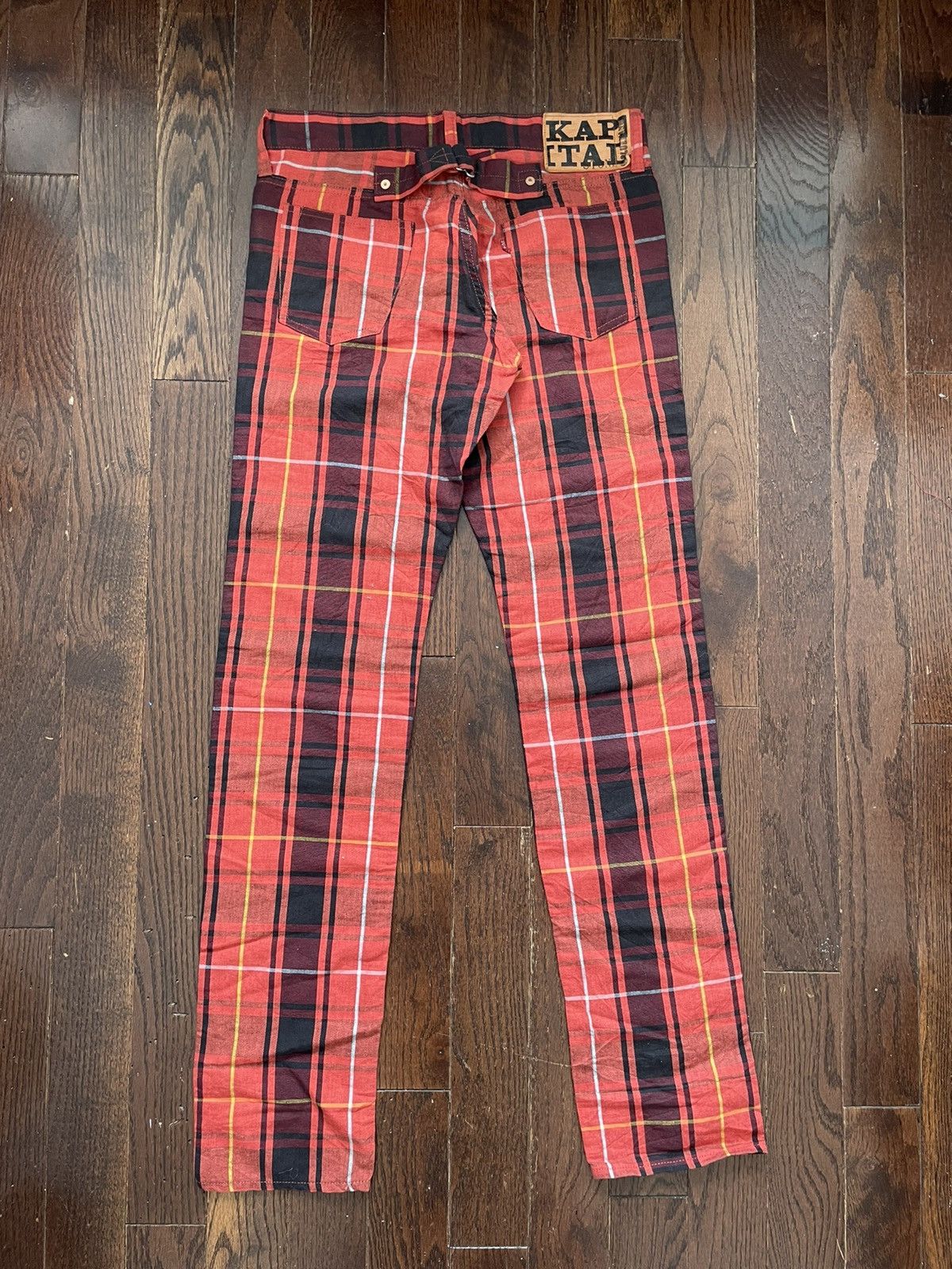 Kapital Kountry Kapital Kountry Plaid Linen Gingham Pants Red Size US 30 / EU 46 - 2 Thumbnail