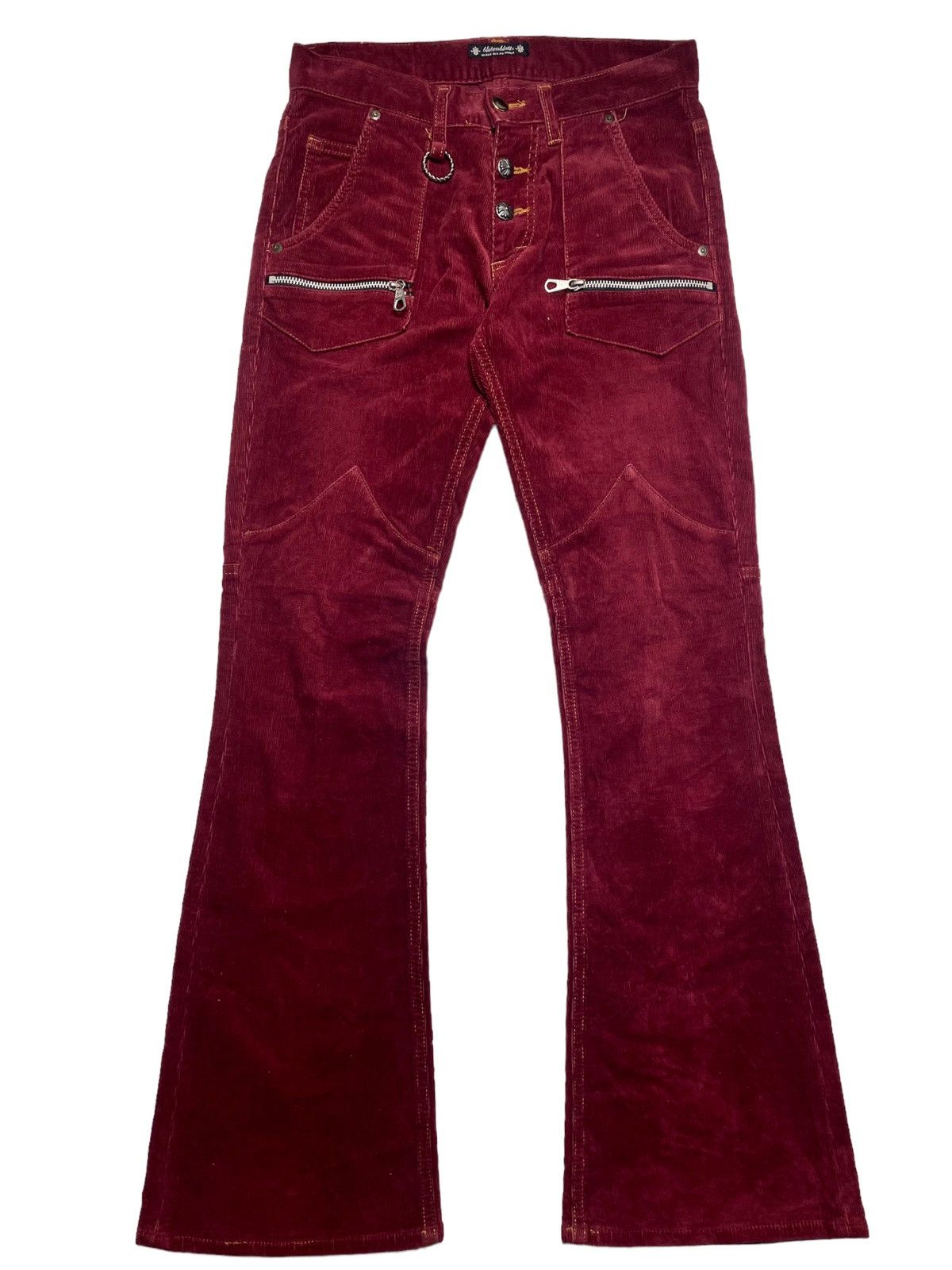 Japanese Brand Blutenblatt Flared Corduroy Pants Size US 29 - 1 Thumbnail