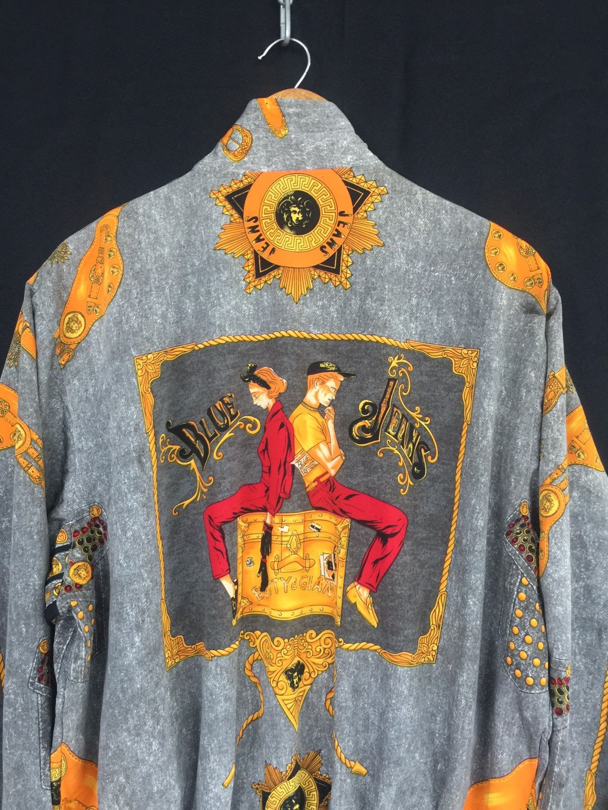 Japanese Brand 💥Vintage Japanese Fashion Baroque Overprint Bomber Jacket Size US XL / EU 56 / 4 - 7 Thumbnail