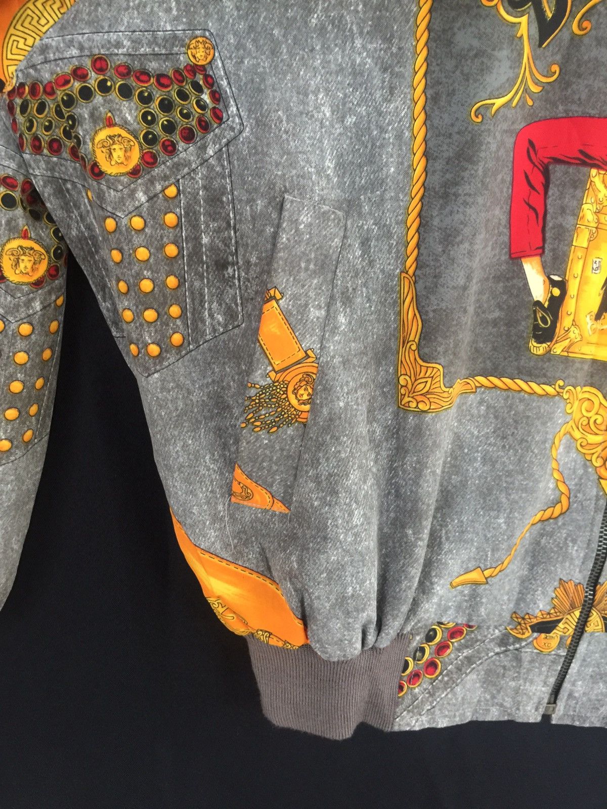 Japanese Brand 💥Vintage Japanese Fashion Baroque Overprint Bomber Jacket Size US XL / EU 56 / 4 - 6 Thumbnail