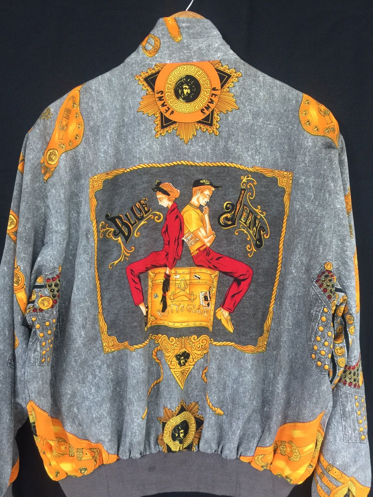 Japanese Brand 💥Vintage Japanese Fashion Baroque Overprint Bomber Jacket Size US XL / EU 56 / 4 - 10 Thumbnail