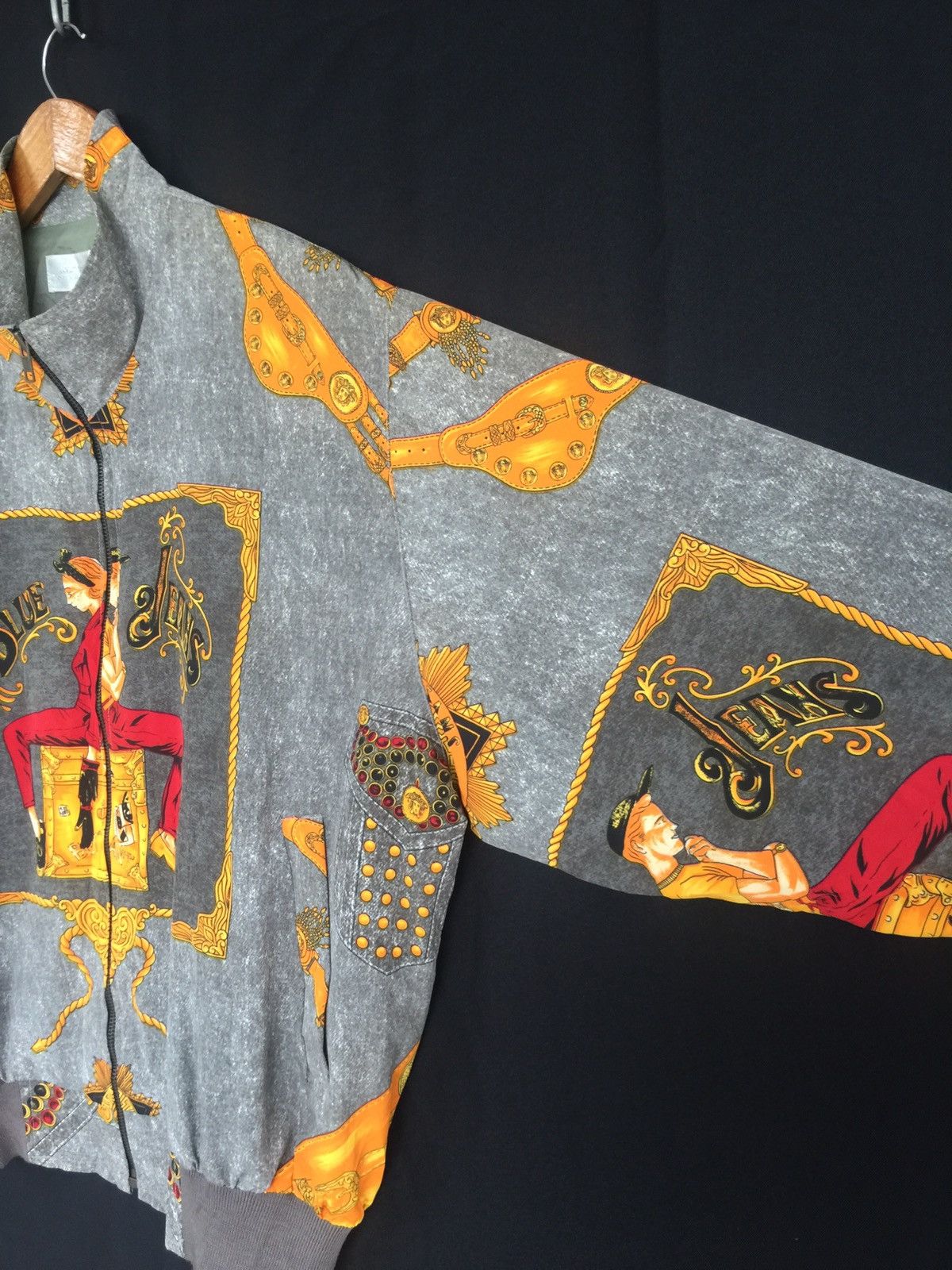 Japanese Brand 💥Vintage Japanese Fashion Baroque Overprint Bomber Jacket Size US XL / EU 56 / 4 - 4 Thumbnail