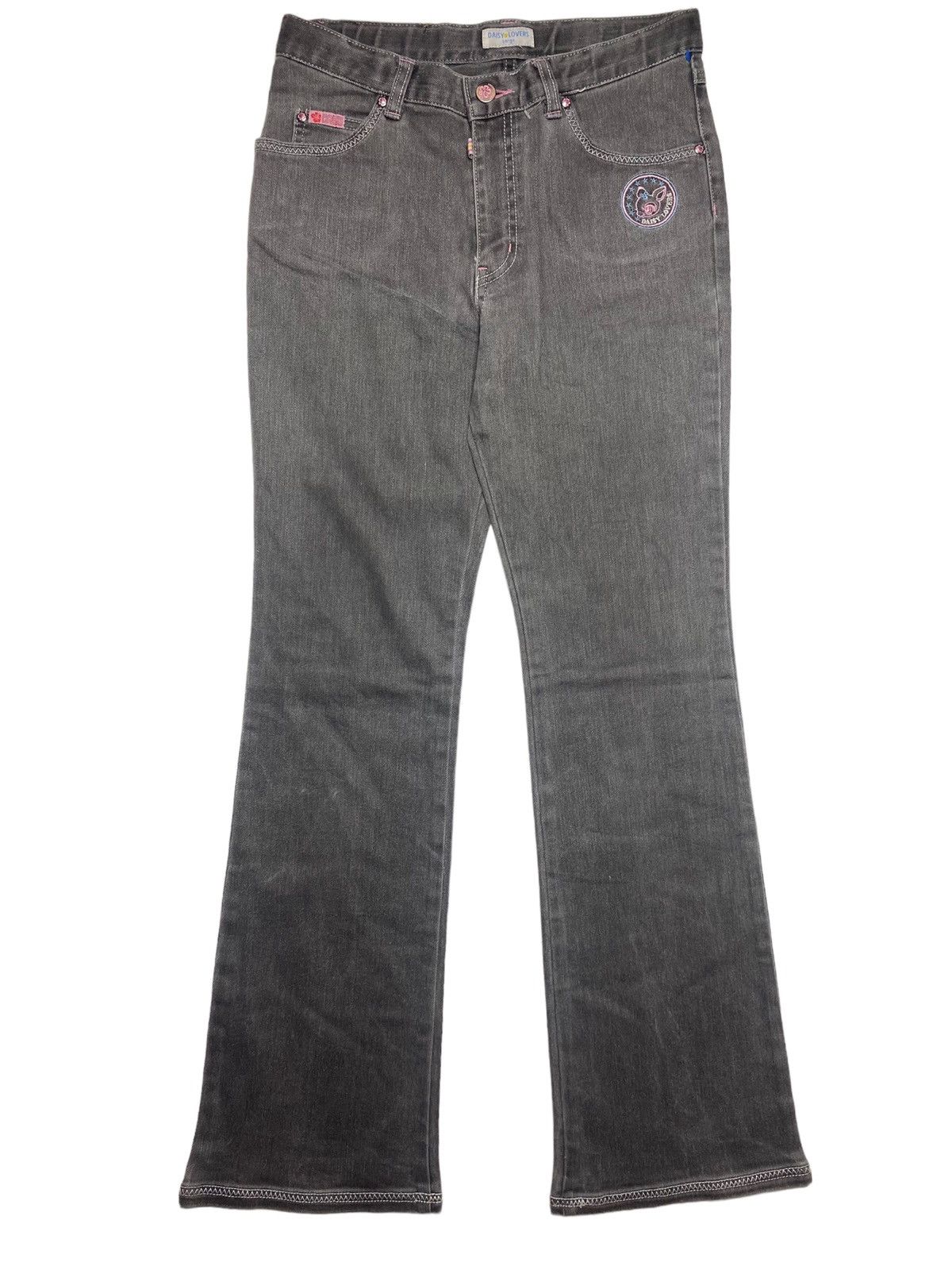 Japanese Brand 2000s Daisy Lovers - Bambi Flared Denim Pants Size 26" / US 2 / IT 38 - 2 Thumbnail